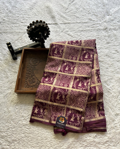 Dola Crepe Saree Purple Colored Complemented with a Borderless. - Sampradaya Designer Studio