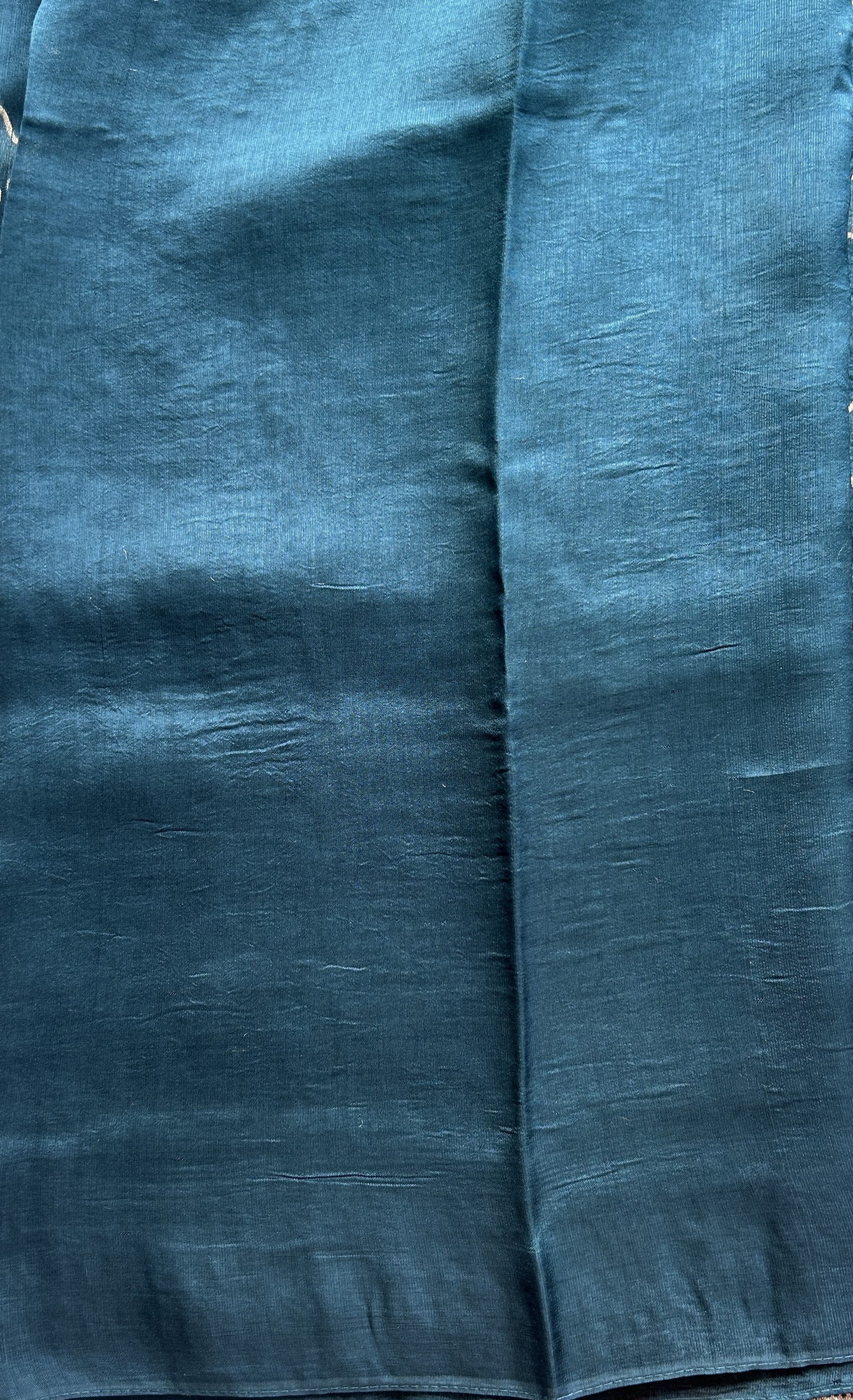 Banarasi Tussar Georgette Saree Peacock Blue Colored Complemented with a Minakari border. - Sampradaya Designer Studio