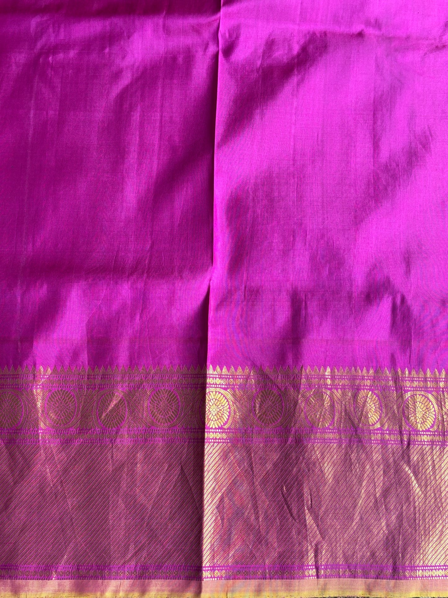 Gadwal Silk Saree Aqua Blue Colored Complemented With Zari Border. - Sampradaya Designer Studio
