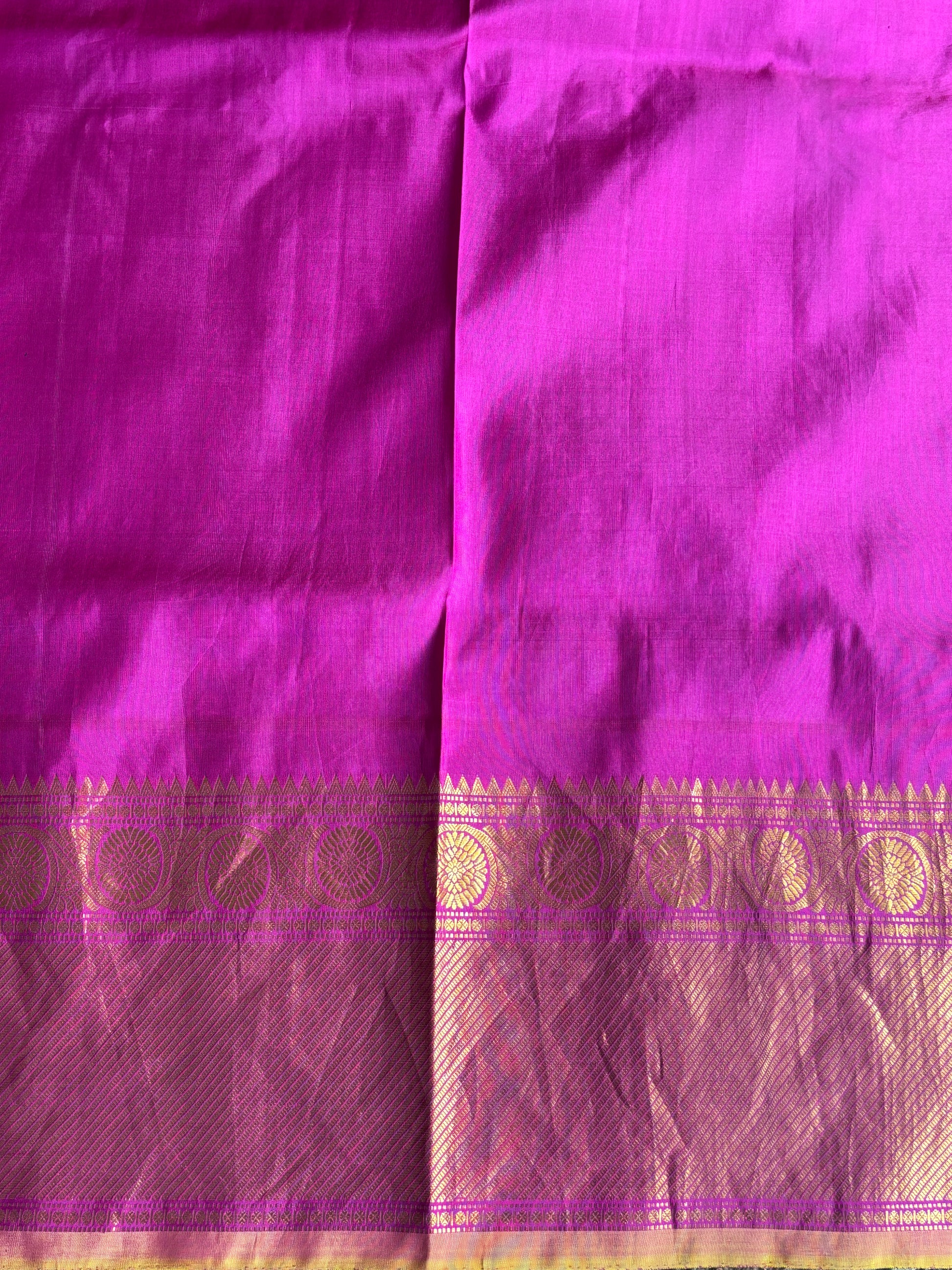 Gadwal Silk Saree Aqua Blue Colored Complemented With Zari Border. - Sampradaya Designer Studio