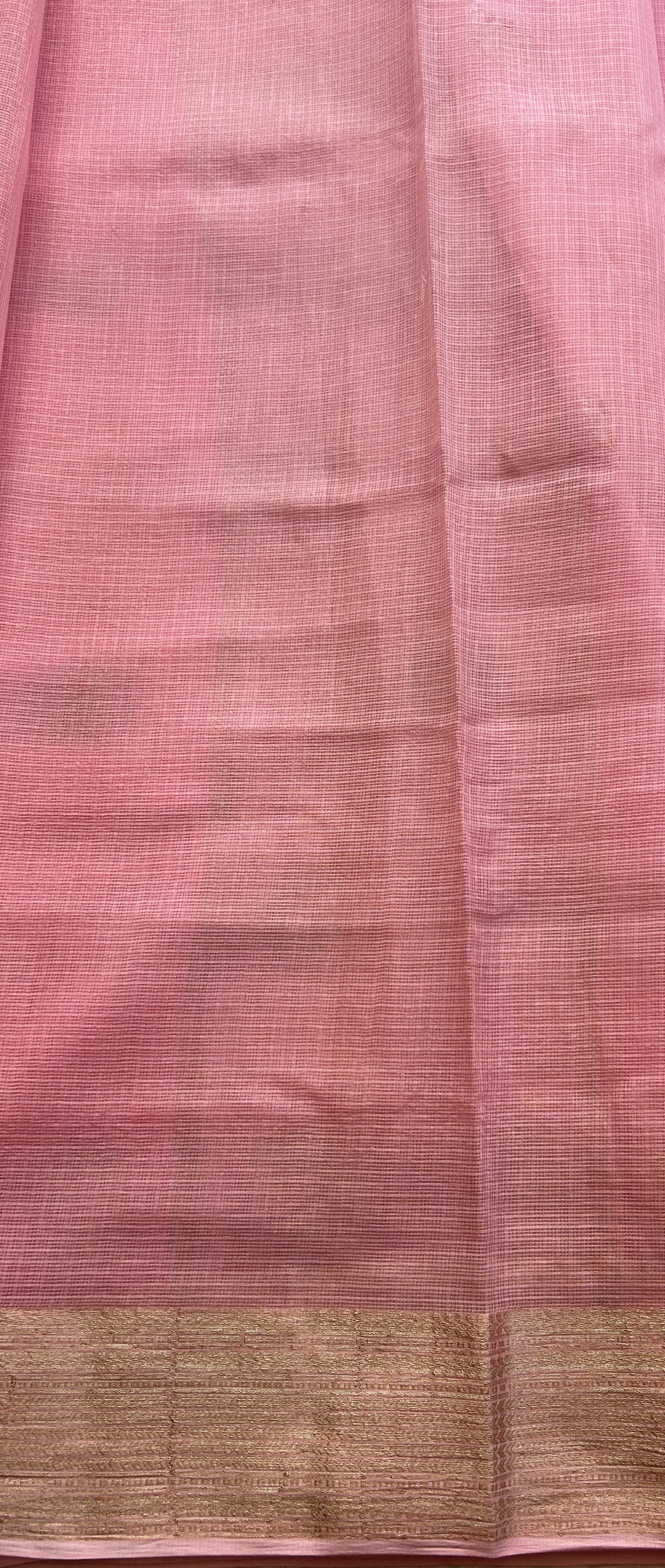 Silk kota Saree Baby Pink colored Complemented with a Zari Border. - Sampradaya Designer Studio