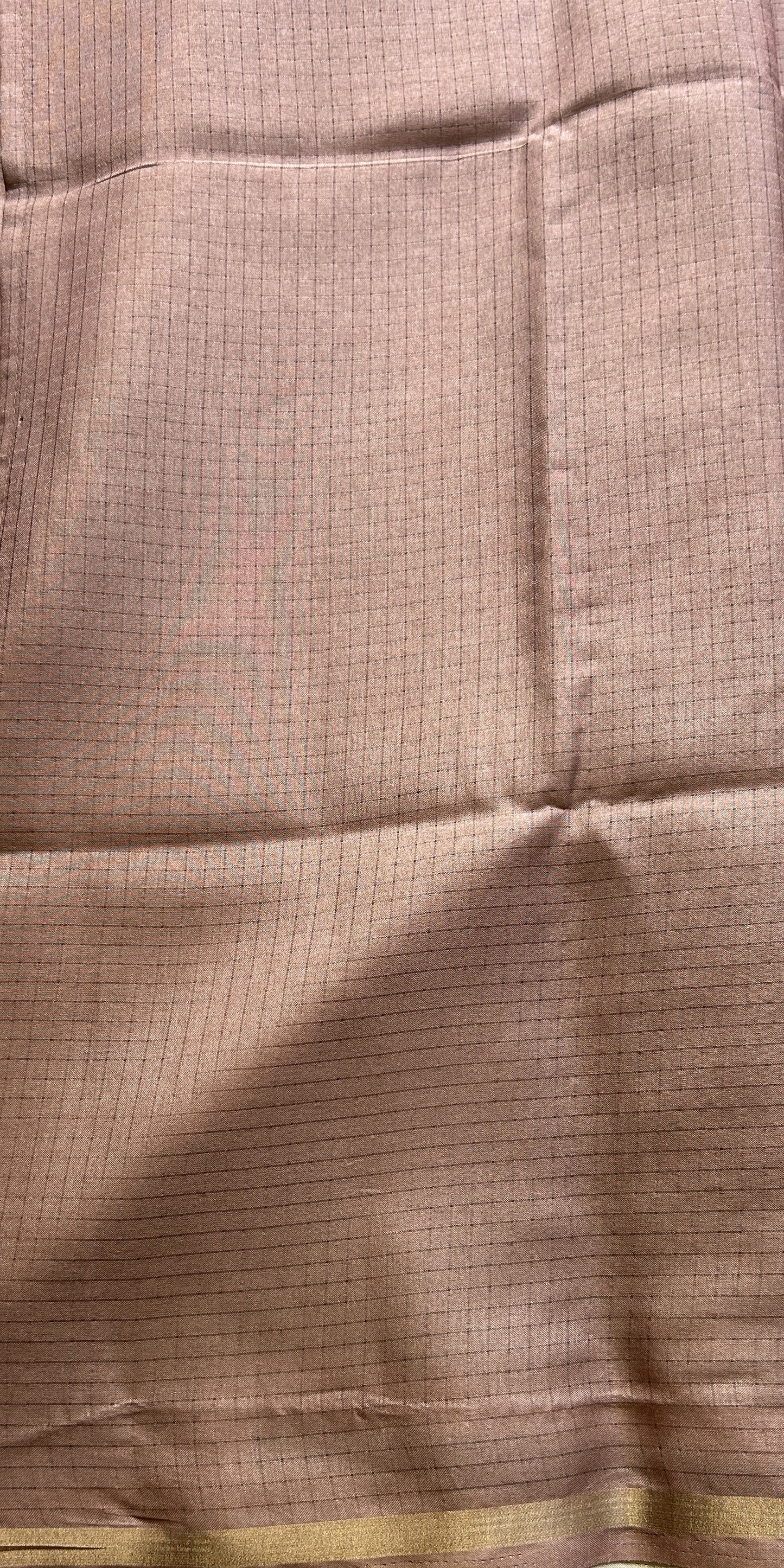 Semi Tussar Saree Multi Colored complemented with a Zari Border. - Sampradaya Designer Studio