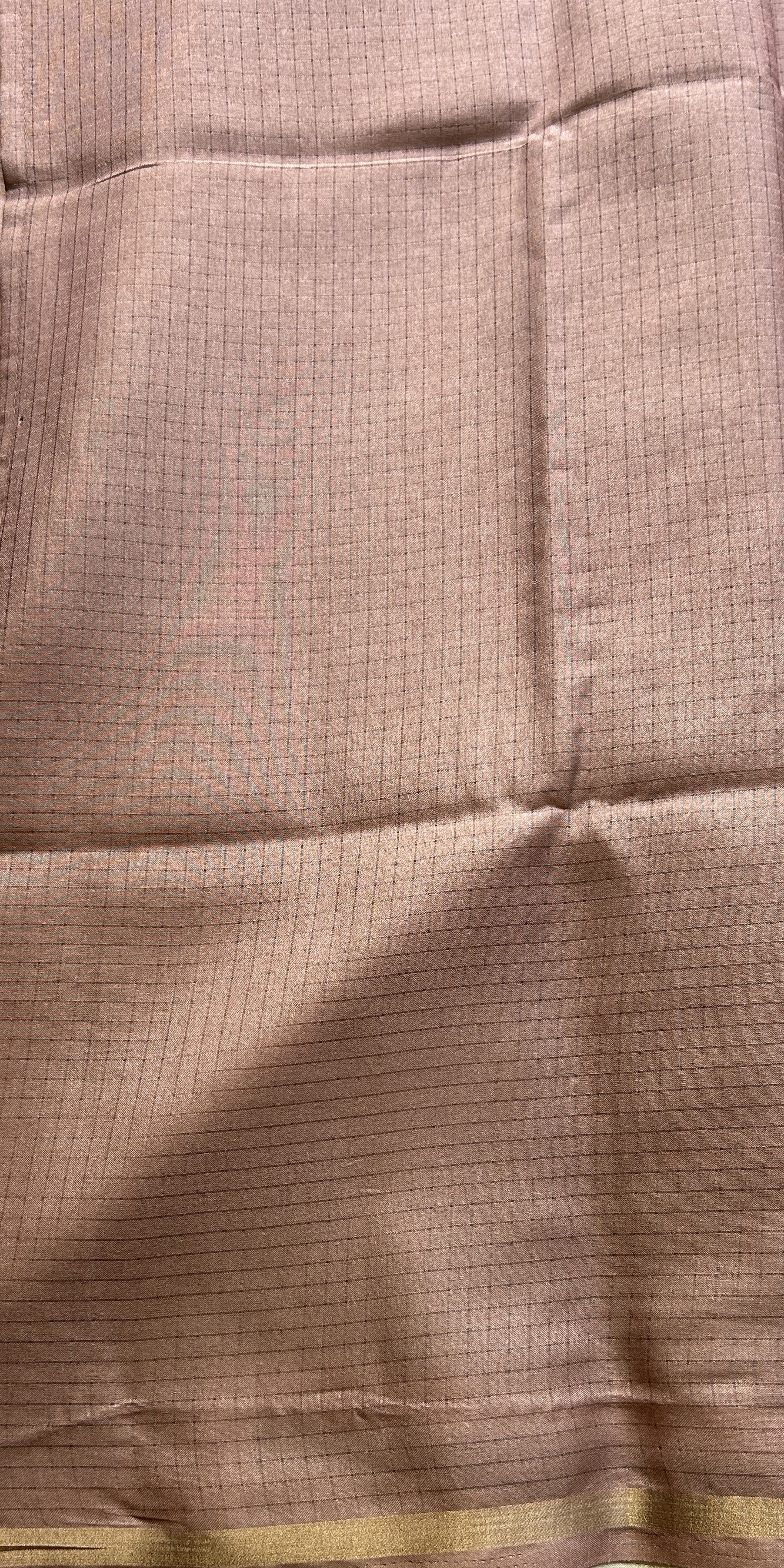 Semi Tussar Saree Multi Colored complemented with a Zari Border. - Sampradaya Designer Studio