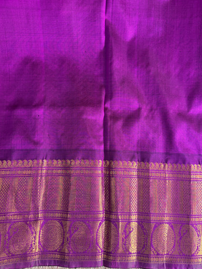 Masted Yellow Gadwal Silk Saree with Gold Zari Border — Pure Handloom | Silk Mark Certified