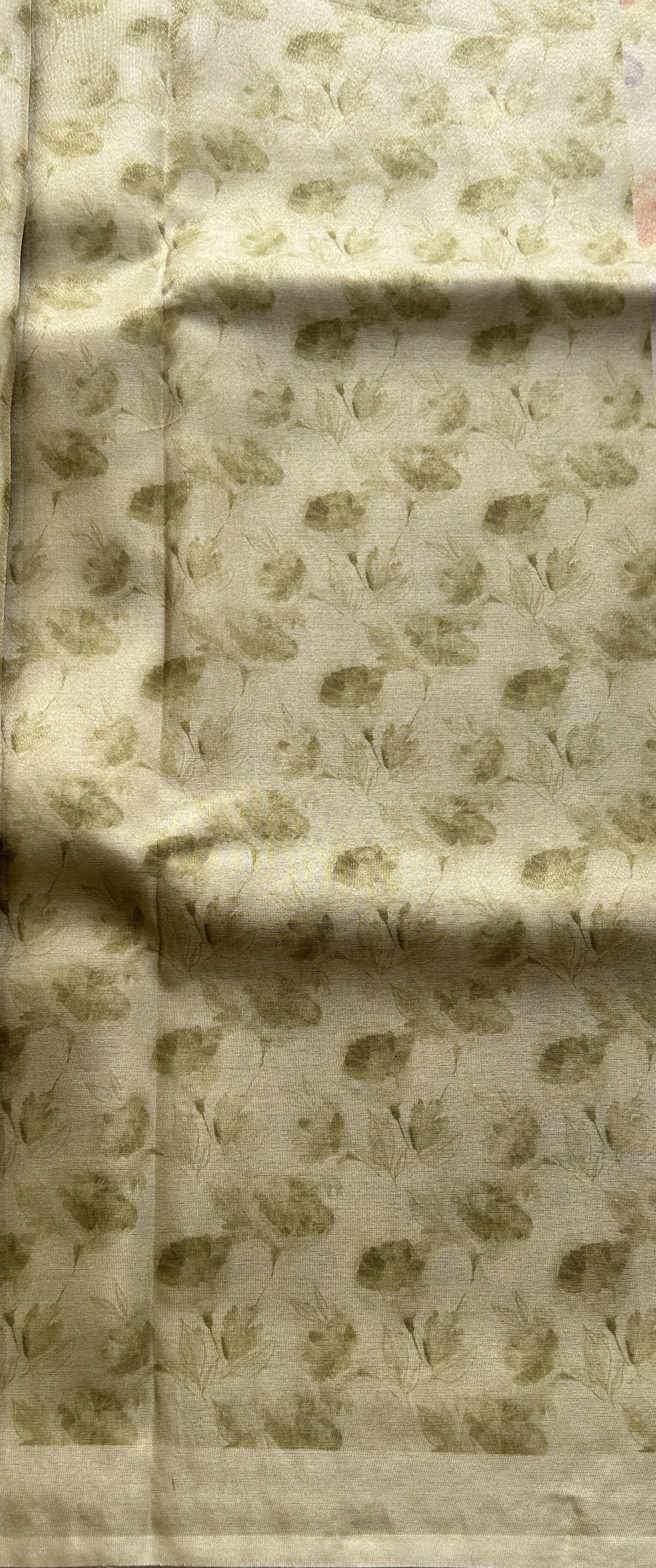 Semi Tussar Saree Light Green Colored complemented with a Embroidered Border. - Sampradaya Designer Studio
