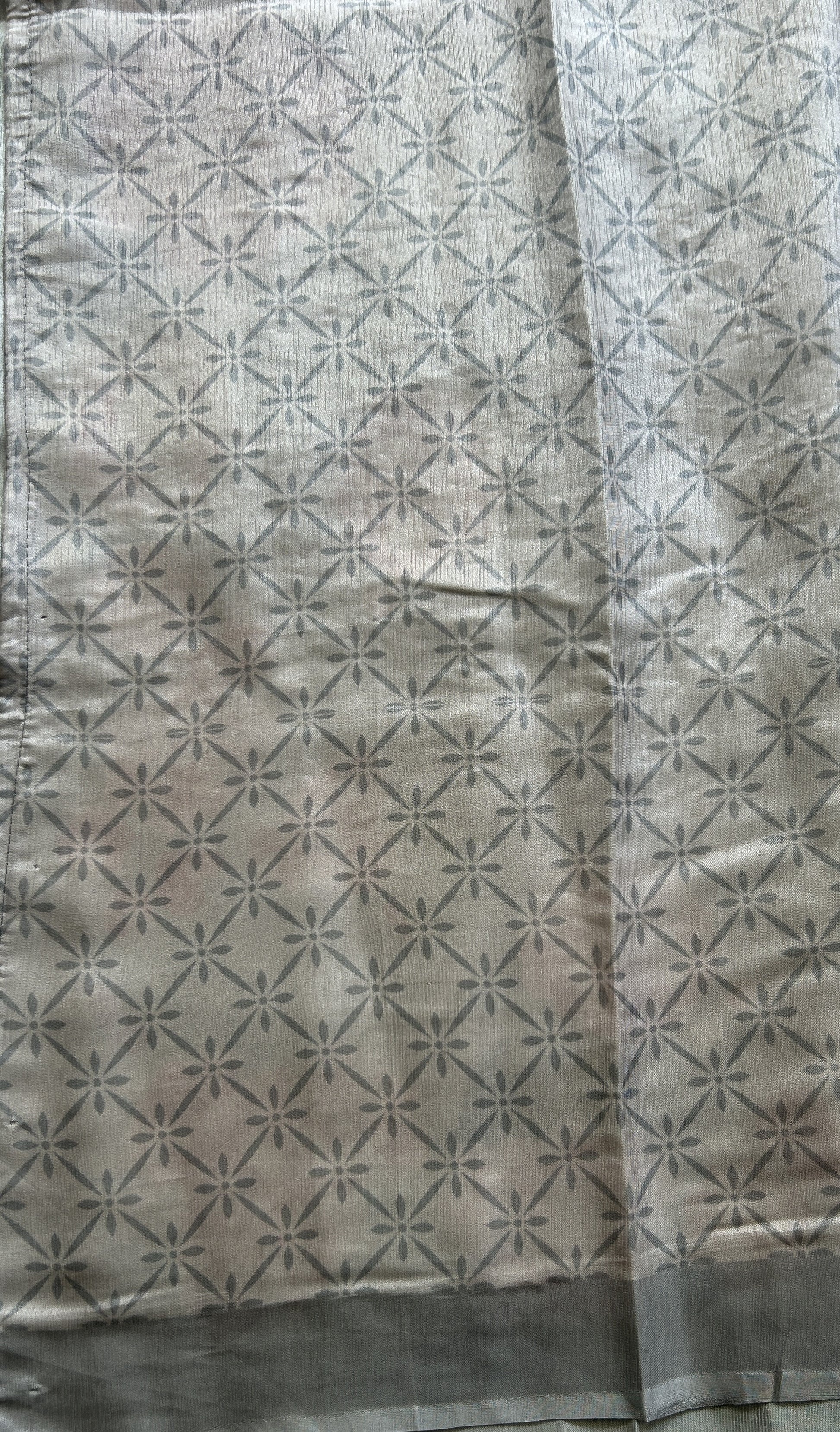 Banarasi Soft Silk Saree Ash Colored Complemented with a Plain Border. - Sampradaya Designer Studio