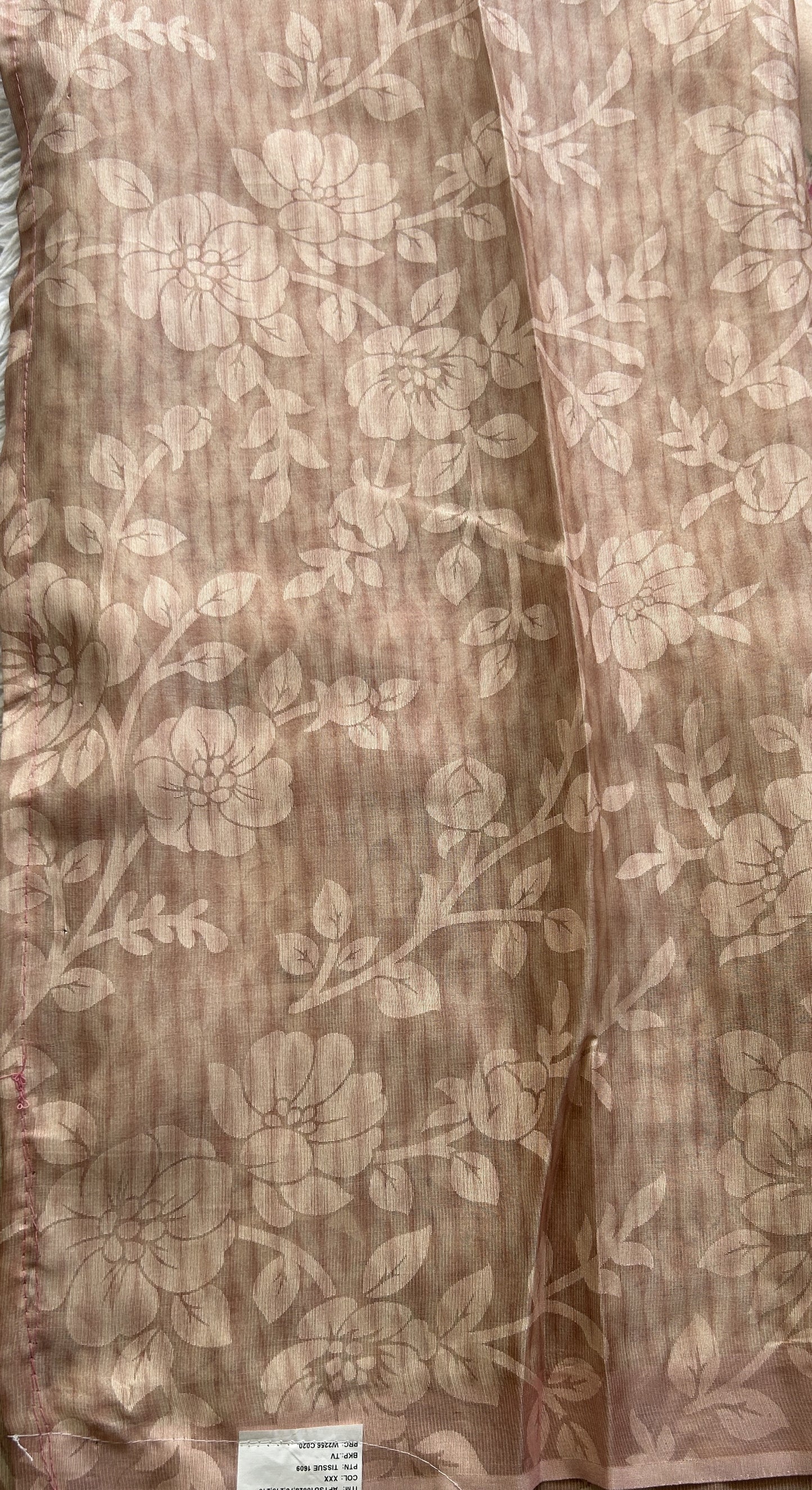 Semi Tussar Tissue Saree Very Light Pink Colored complemented with a Borderless. - Sampradaya Designer Studio
