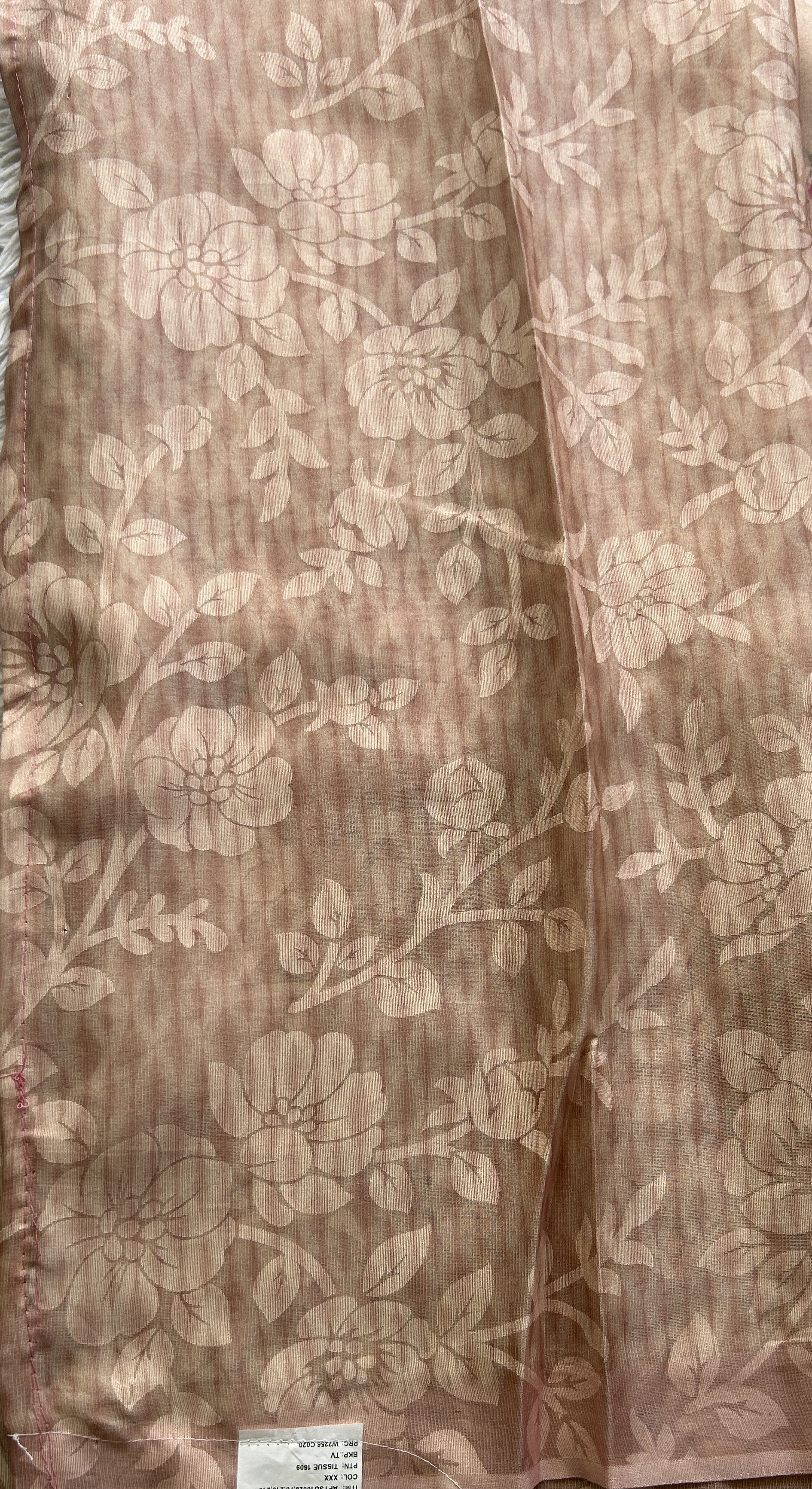 Semi Tussar Tissue Saree Very Light Pink Colored complemented with a Borderless. - Sampradaya Designer Studio