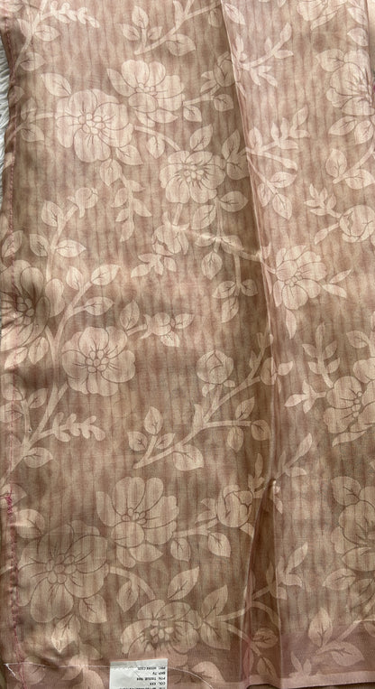 Semi Tussar Tissue Saree Very Light Pink Colored complemented with a Borderless. - Sampradaya Designer Studio