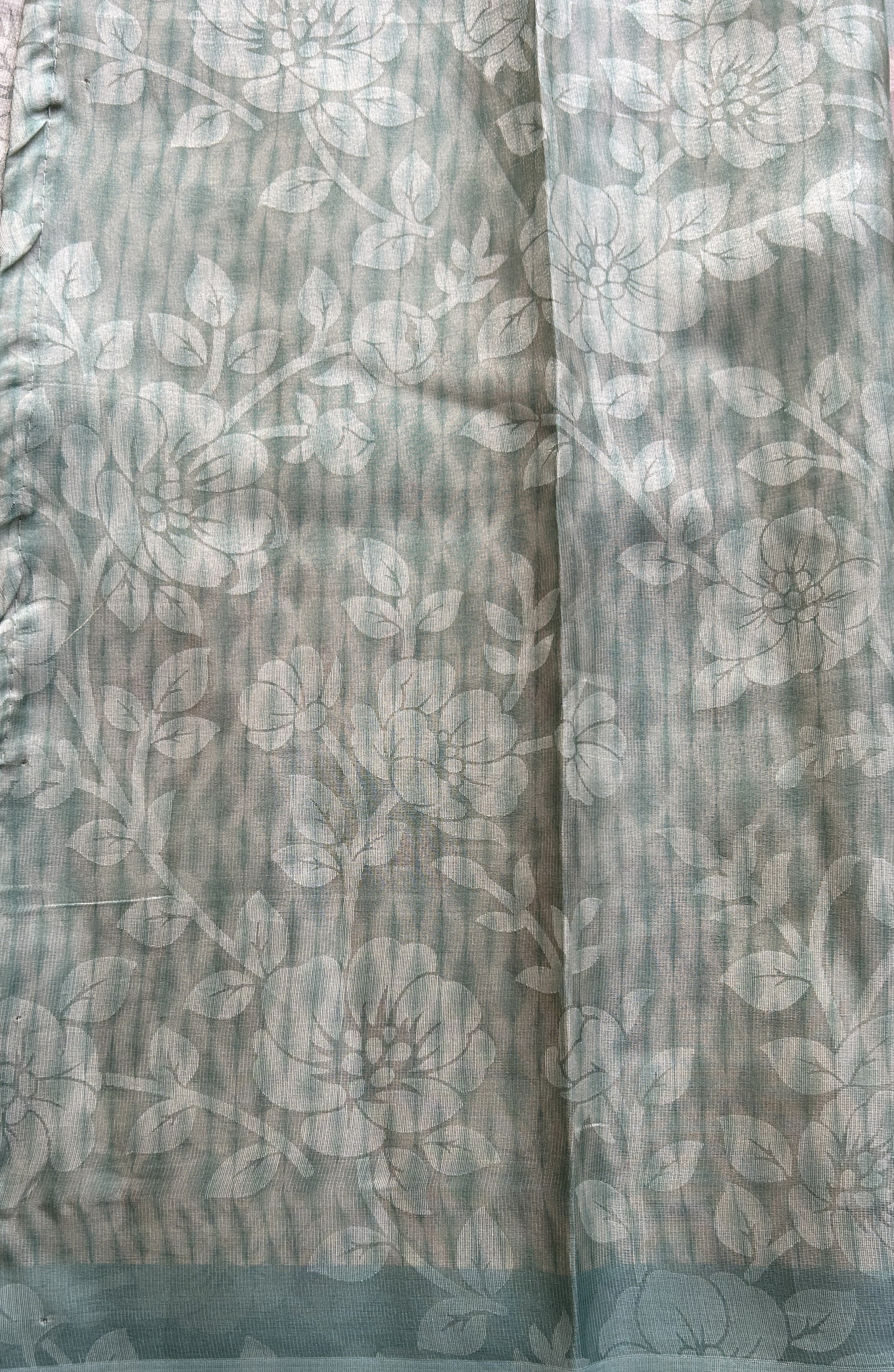 Semi Tussar Tissue Saree Sea Blue Colored complemented with a Borderless. - Sampradaya Designer Studio