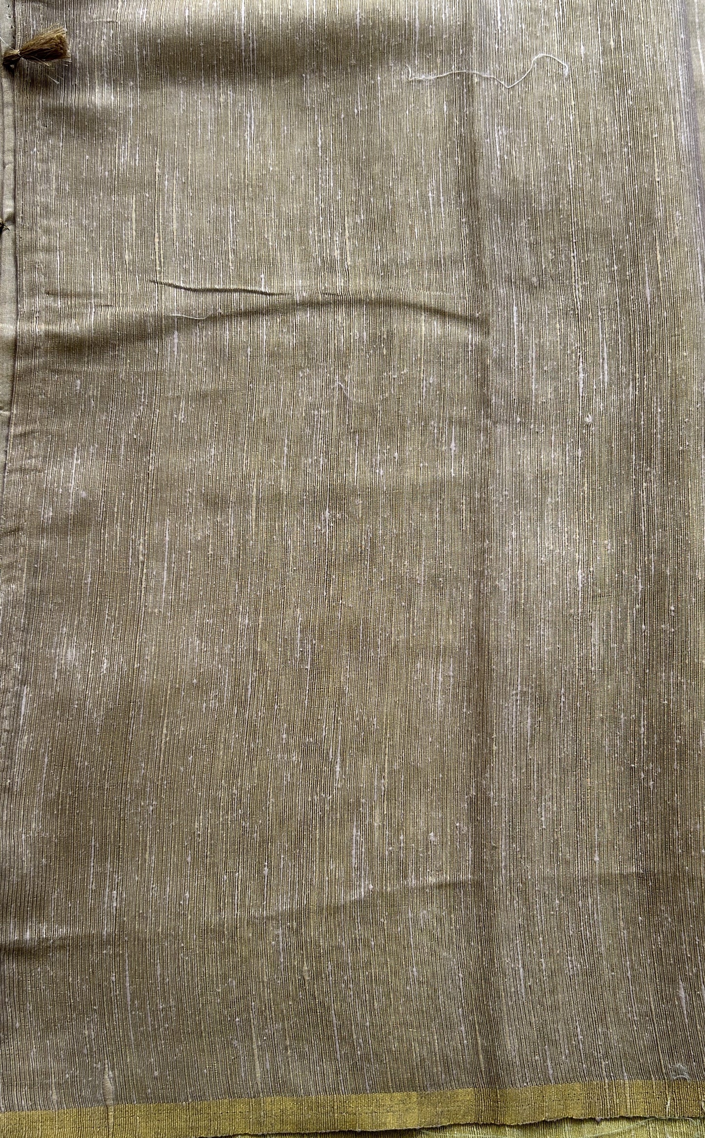 Semi Tussar Saree Light Biscuit Colored complemented with a Borderless. - Sampradaya Designer Studio