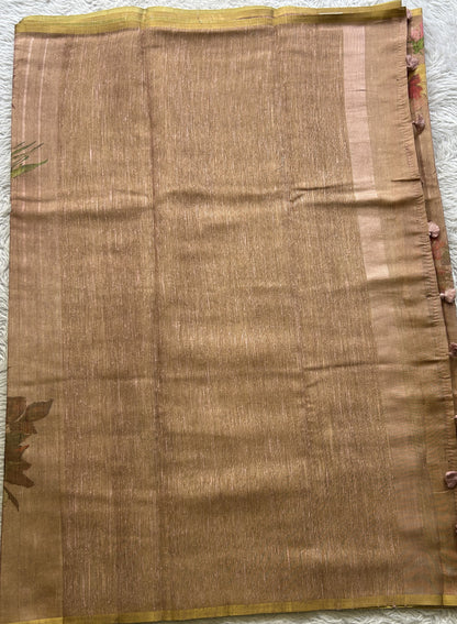 Semi Tussar Saree Light Onion Pink Colored complemented with a Borderless. - Sampradaya Designer Studio