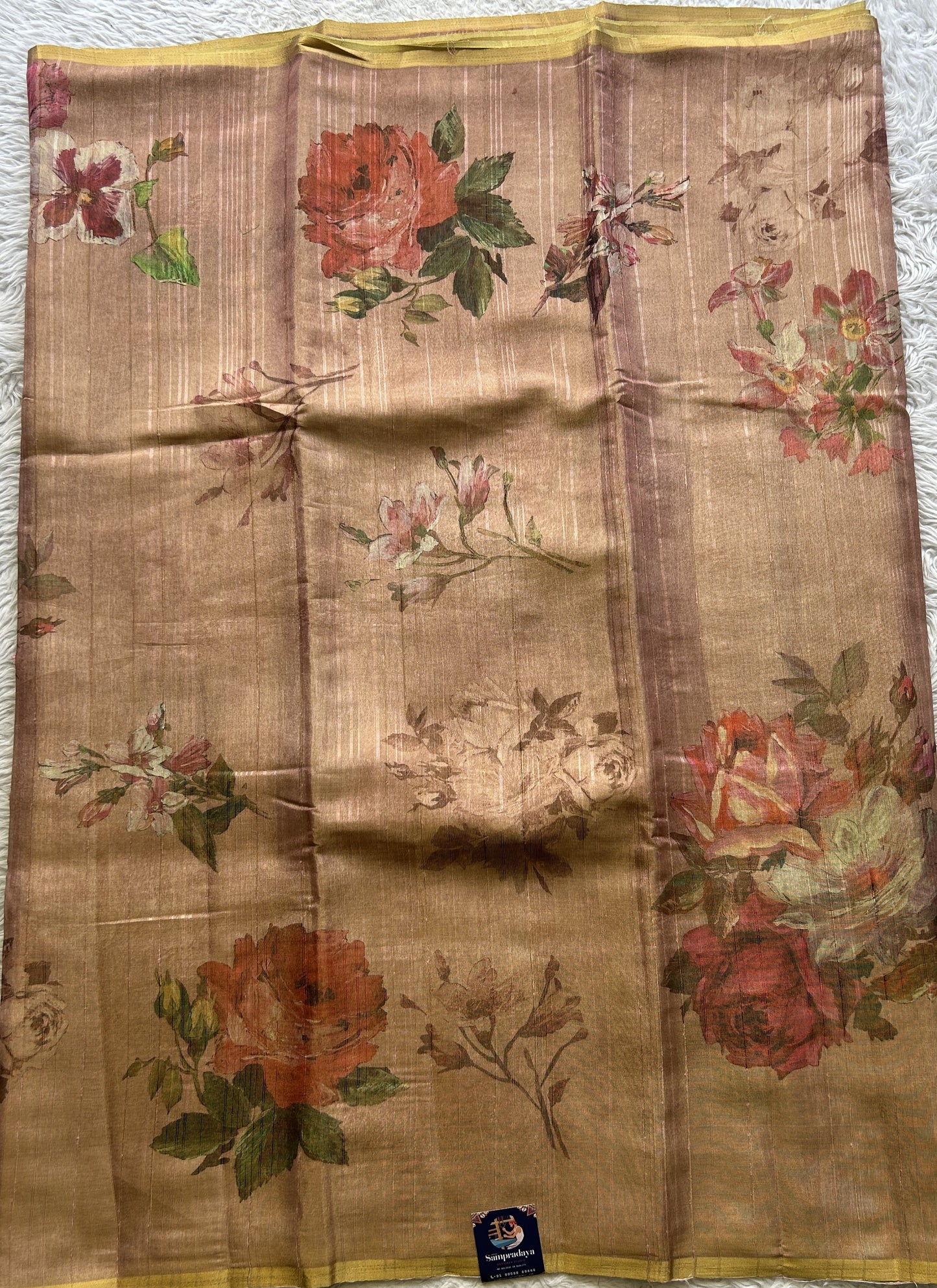 Semi Tussar Saree Light Onion Pink Colored complemented with a Borderless. - Sampradaya Designer Studio