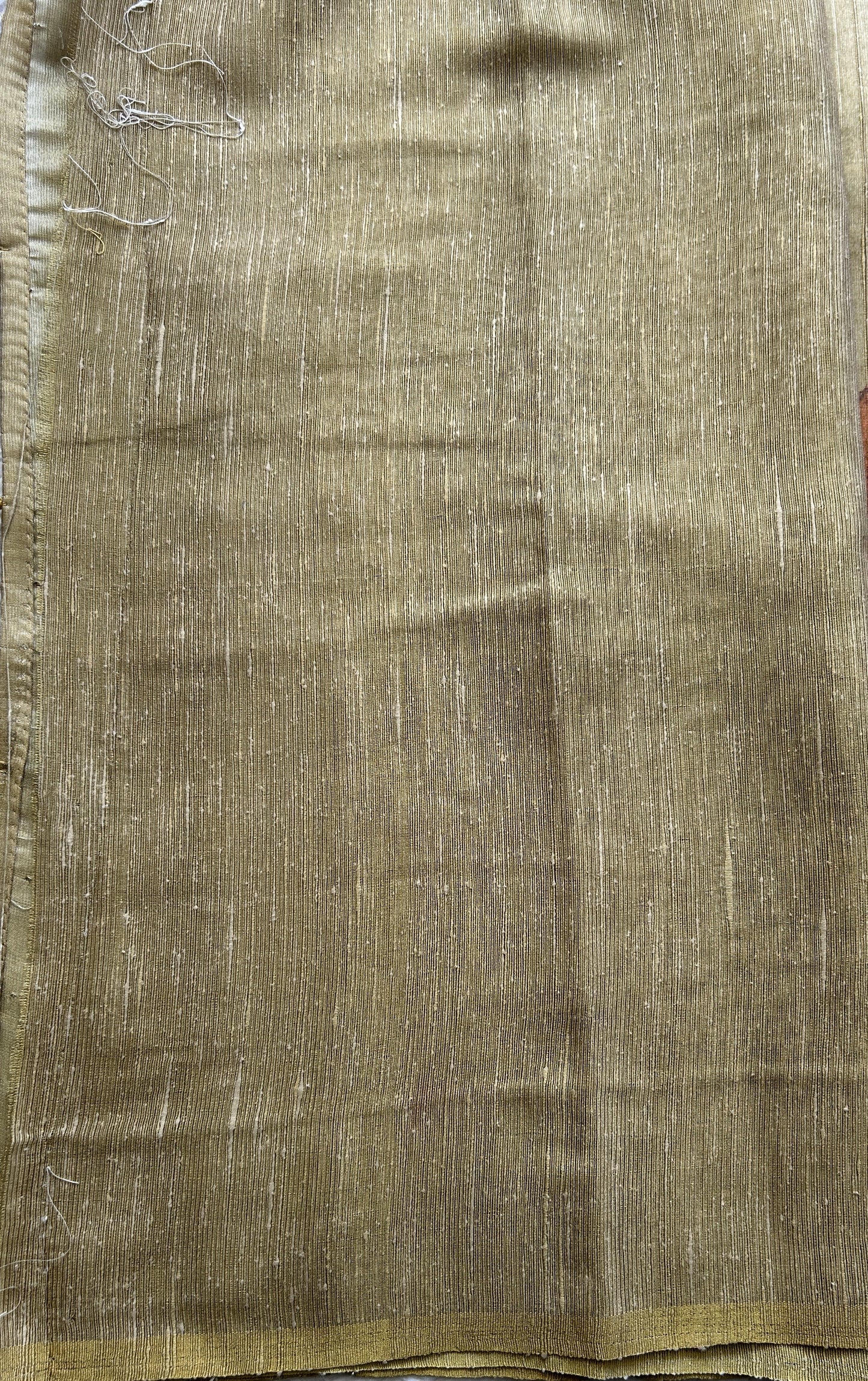 Semi Tussar Saree Pear Colored complemented with a Borderless. - Sampradaya Designer Studio