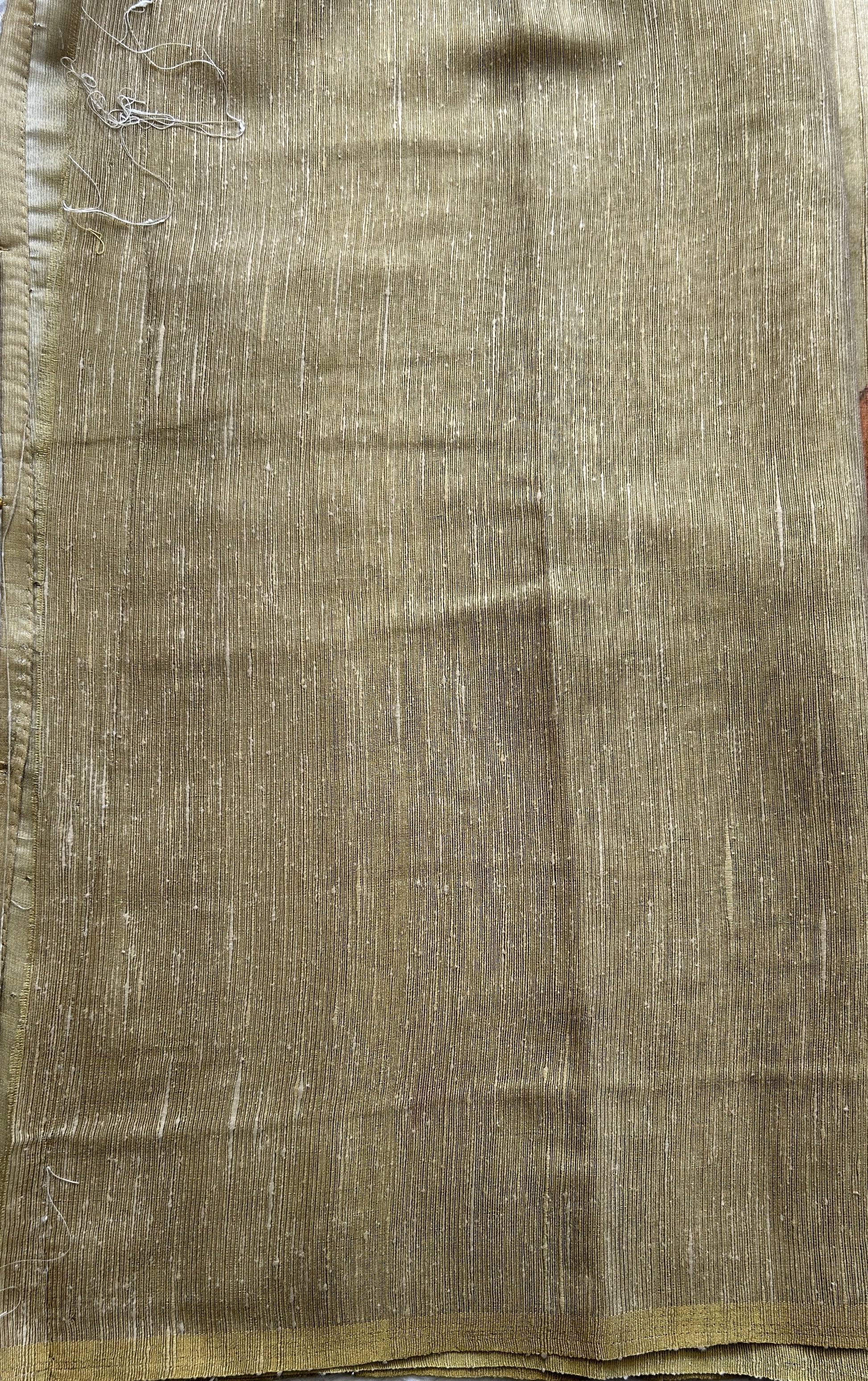 Semi Tussar Saree Pear Colored complemented with a Borderless. - Sampradaya Designer Studio