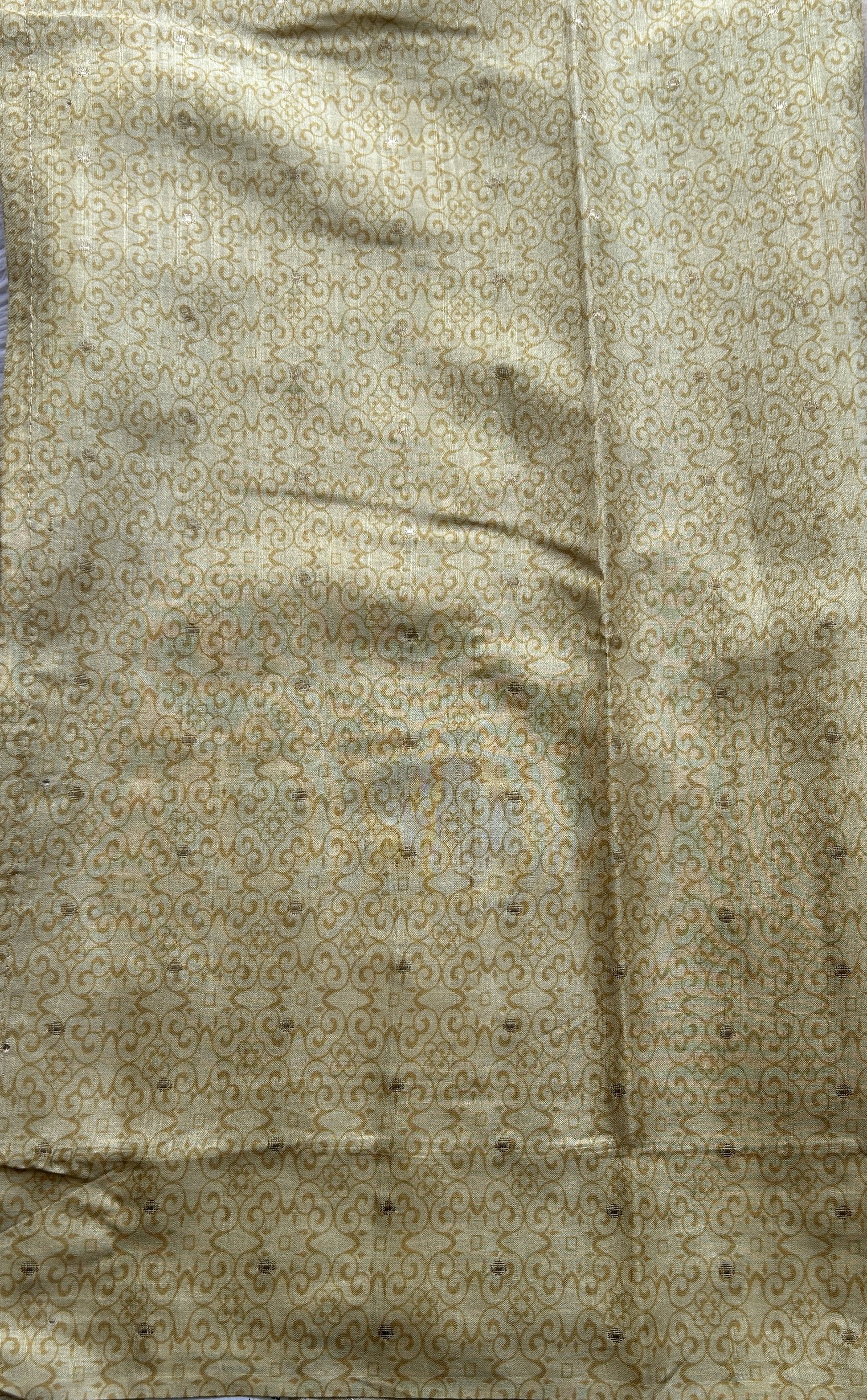 Semi Tussar Saree Lime Yellow Colored complemented with a Plain Border. - Sampradaya Designer Studio
