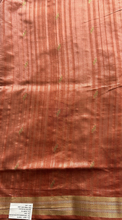 Semi Raw Silk Saree Dark Pink Colored Complemented with a Zari Border. - Sampradaya Designer Studio