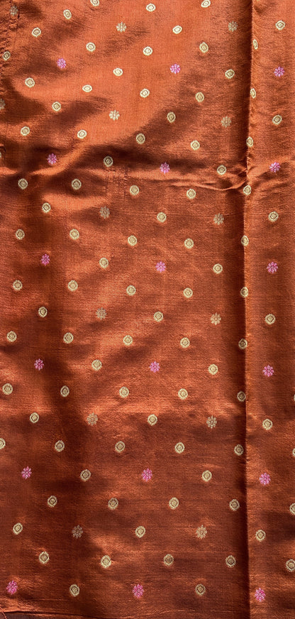Semi Raw Silk Saree Gray Colored Complemented with a Borderless. - Sampradaya Designer Studio