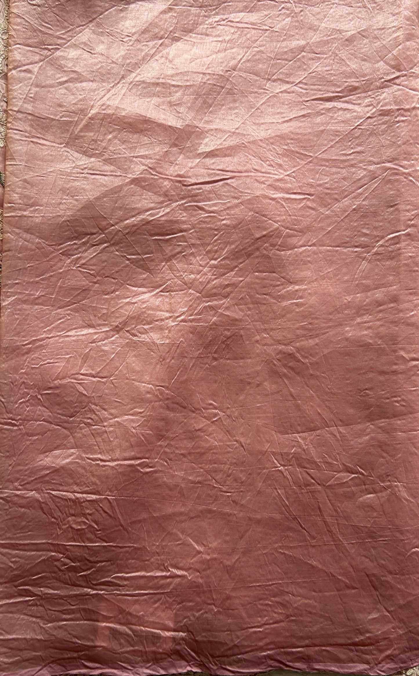 Inox Silk Saree Rose Pink Colored Elegantly Paired with a Machine Embroidery Border. - Sampradaya Designer Studio