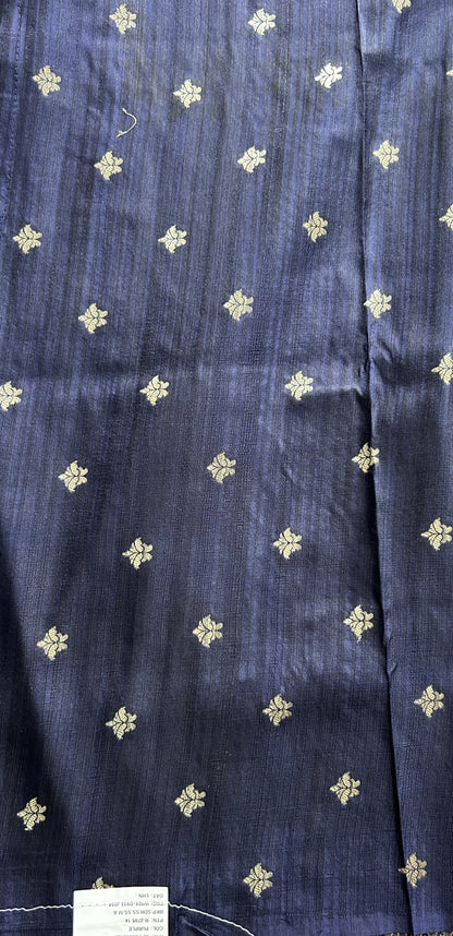 Semi Raw Silk Saree Lavender Colored Complemented with a Zari Border. - Sampradaya Designer Studio