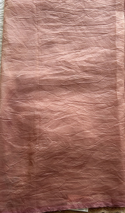 Inox Silk Saree Light Pink Colored Elegantly Paired with a Machine Embroidery Border. - Sampradaya Designer Studio