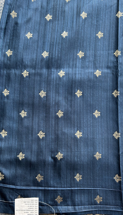 Semi Raw Silk Saree Dark Lavender Colored Complemented with a Zari Border. - Sampradaya Designer Studio