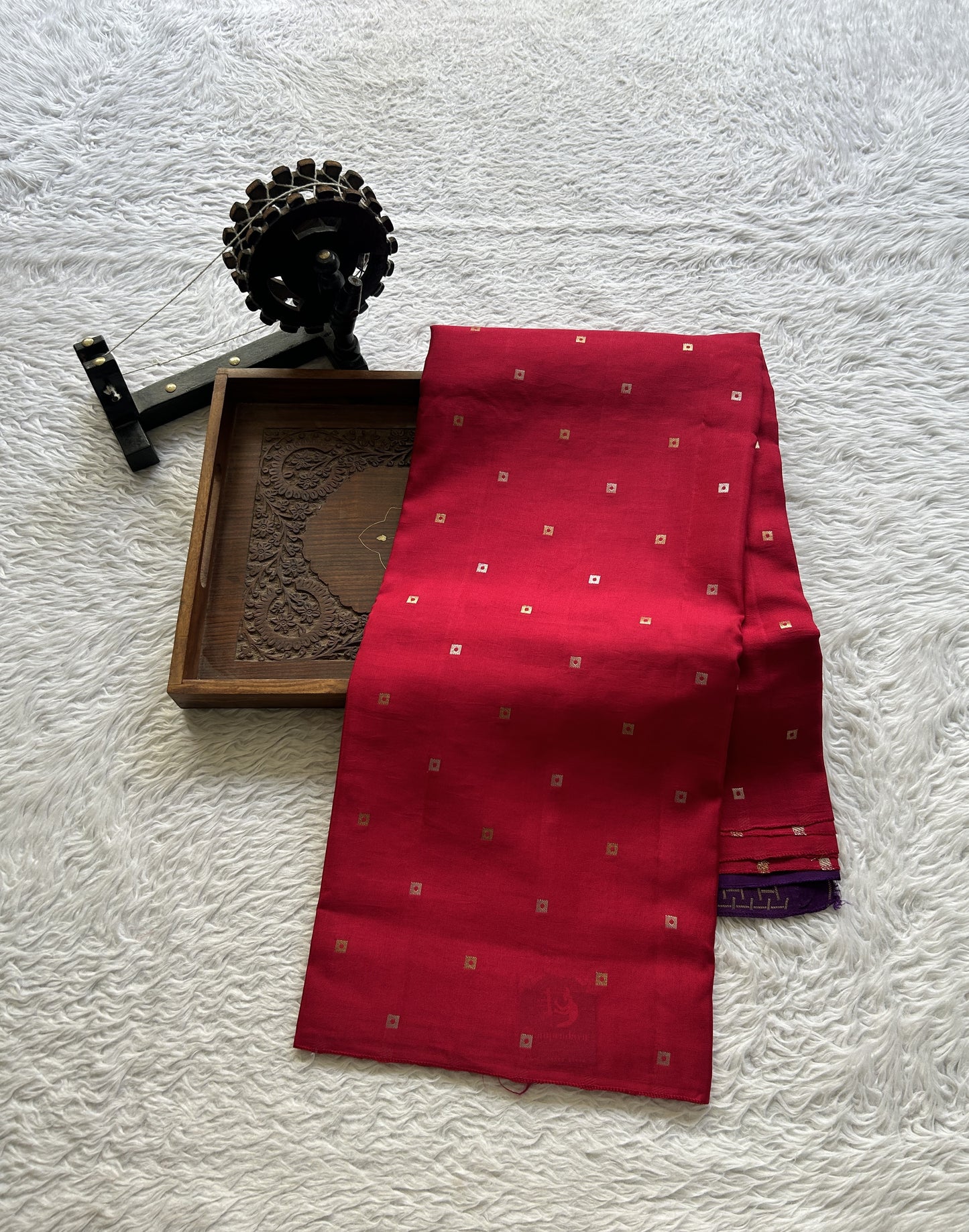Mona Silk Saree Dark Pink Colored Complemented with a Borderless. - Sampradaya Designer Studio