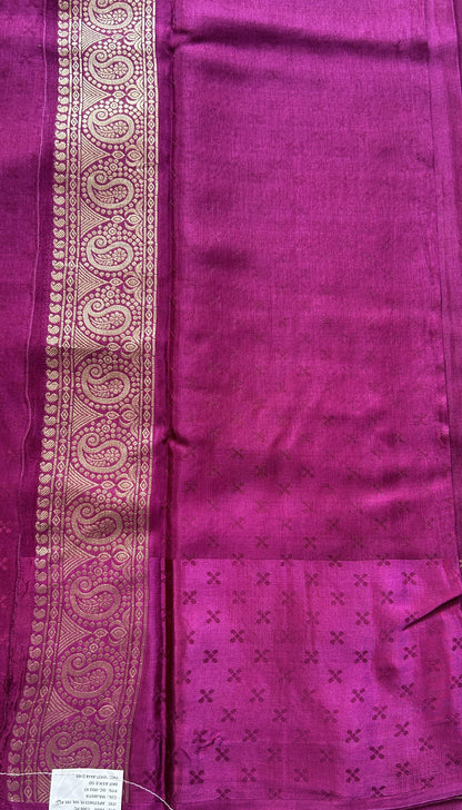 Mona Silk Saree Purple Colored Complemented with a Mushrur Border. - Sampradaya Designer Studio