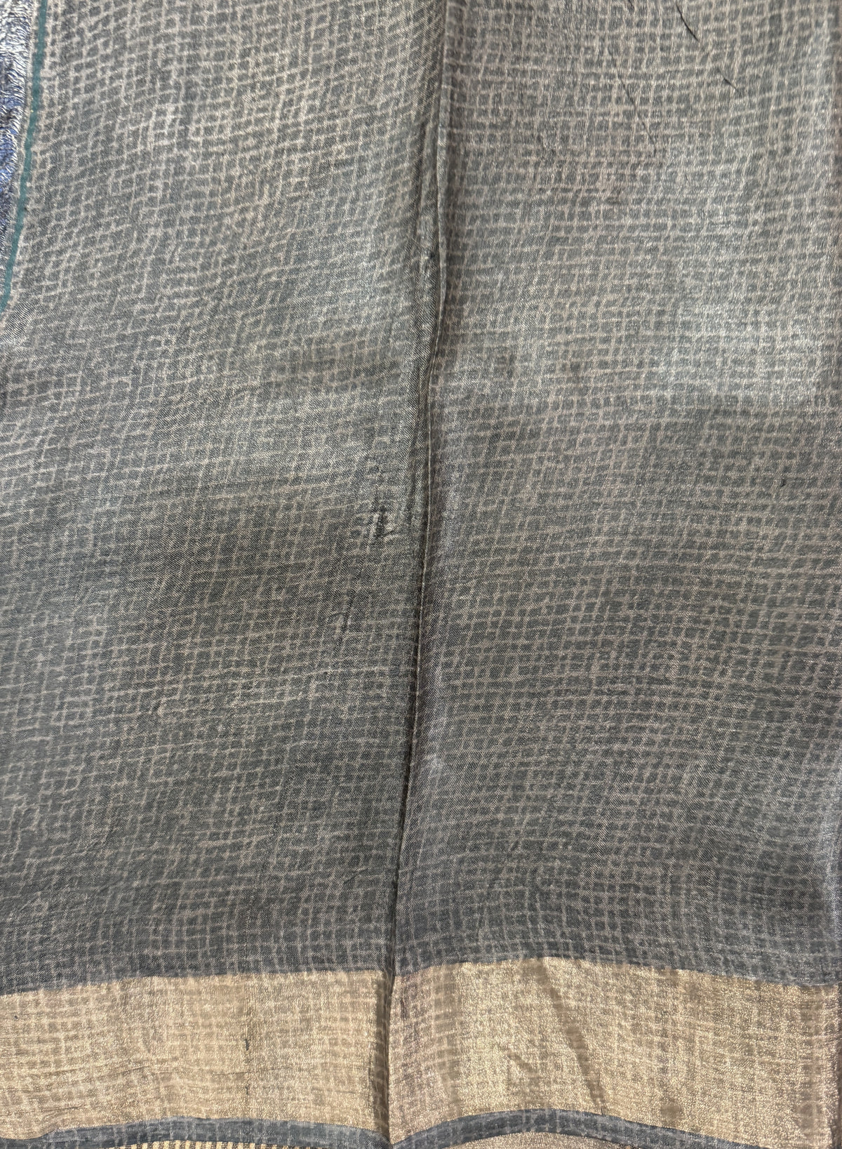 Pure Tussar Silk Saree Navy Blue Color Complemented with a Zari Border.