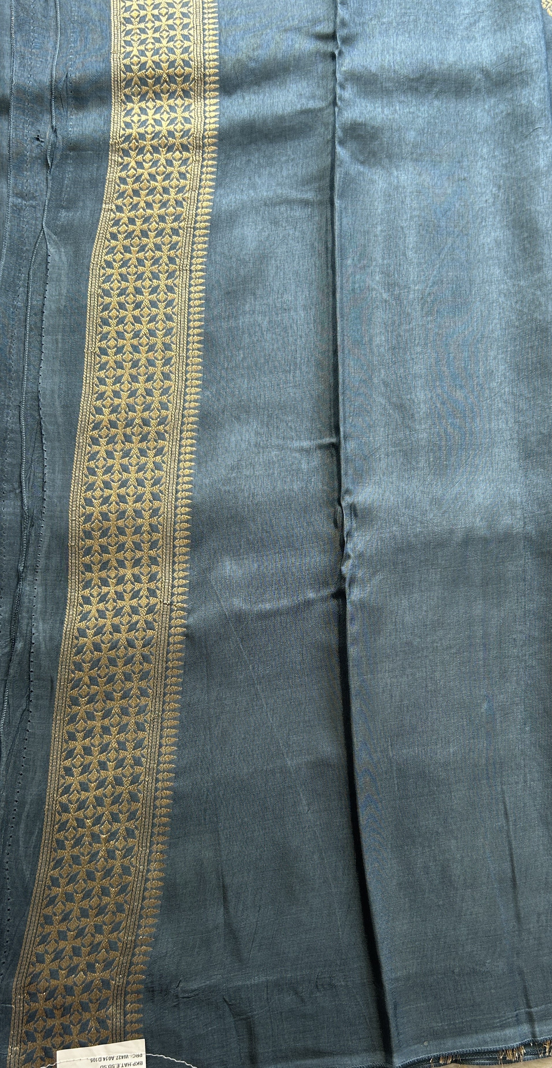 Mona Silk Saree Teal Blue Colored Complemented with a Buti Border. - Sampradaya Designer Studio