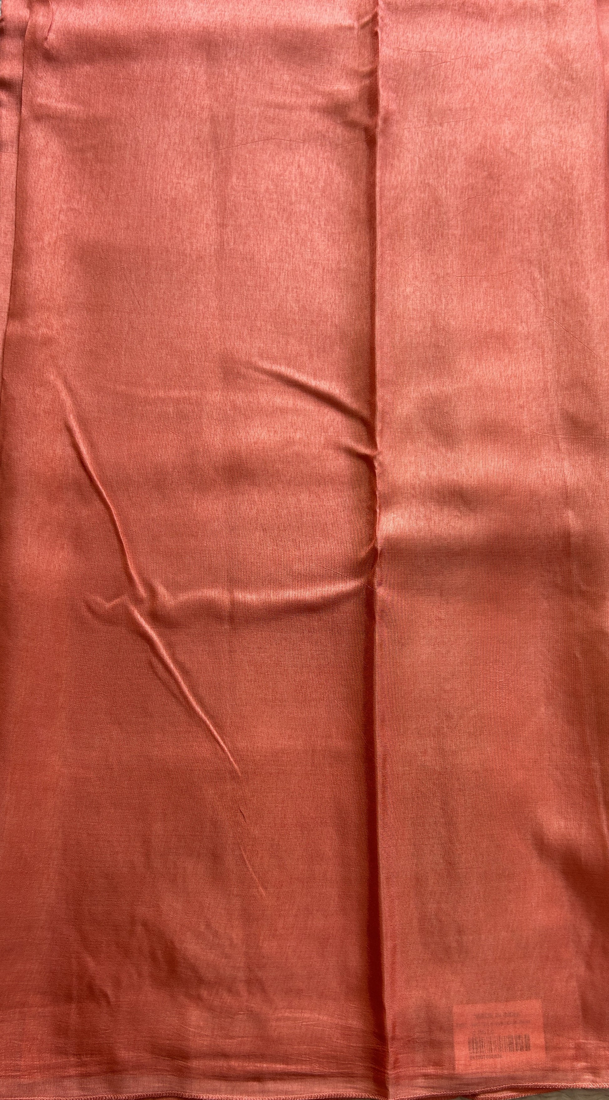 Mona Silk Saree Peach Colored Complemented with a Mushrur Border. - Sampradaya Designer Studio