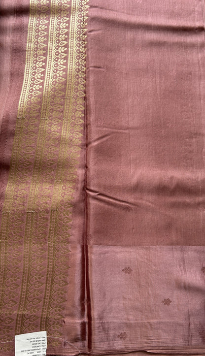 Mona Silk Saree Rouge Colored Complemented with a Mushrur Border. - Sampradaya Designer Studio