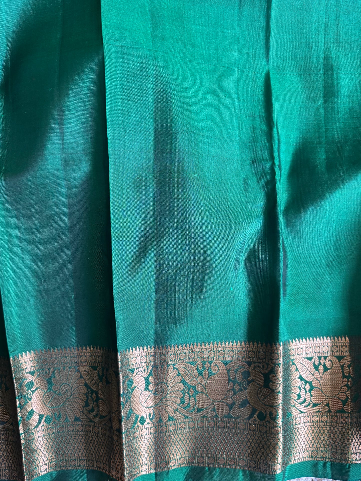 Pure Kanjivaram Silk Saree | Light Brown With Gold Zari Border | Handloom | Silk Mark Certified