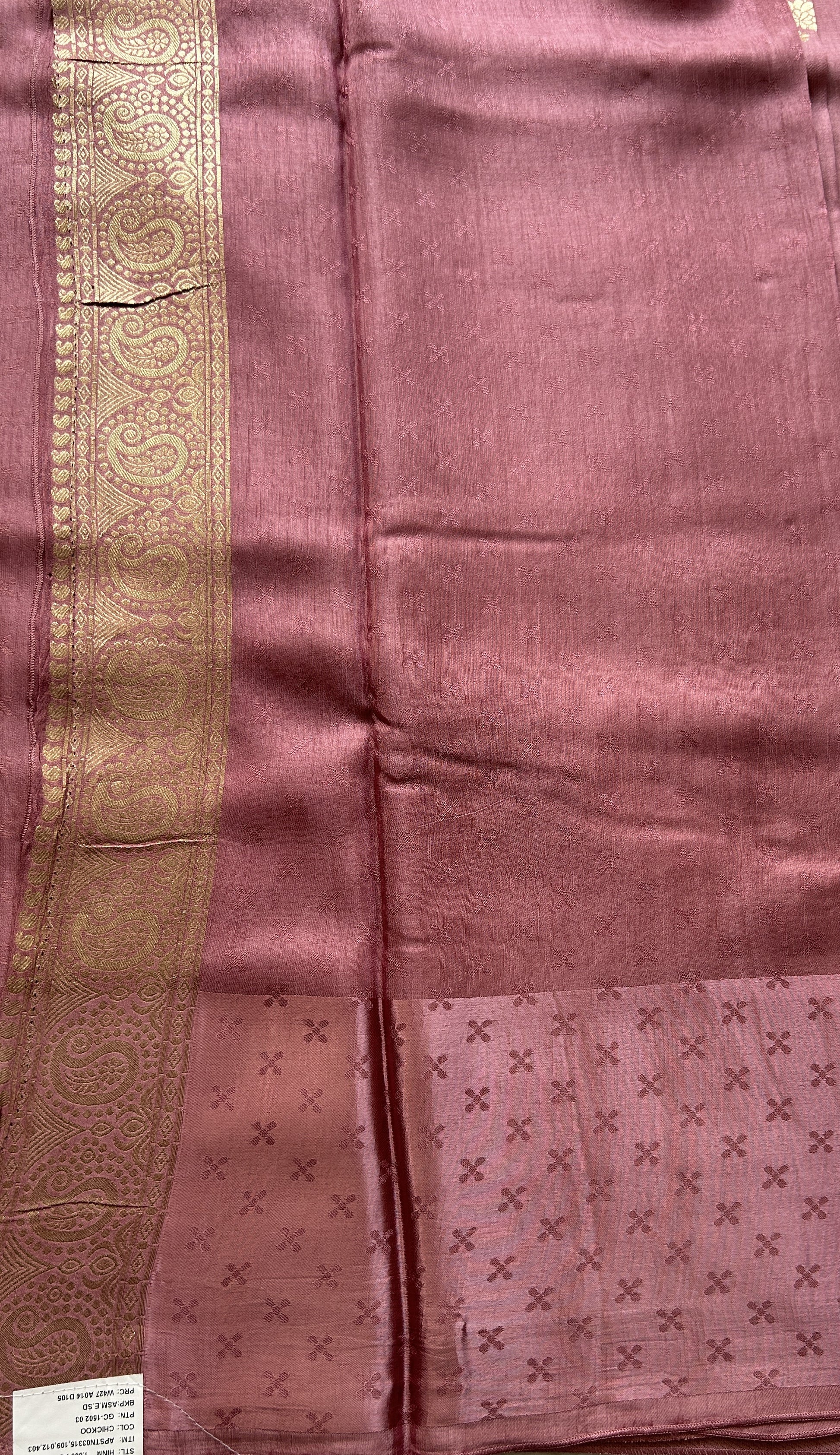 Mona Silk Saree Onion Pink Colored Complemented with a Mushrur Border. - Sampradaya Designer Studio