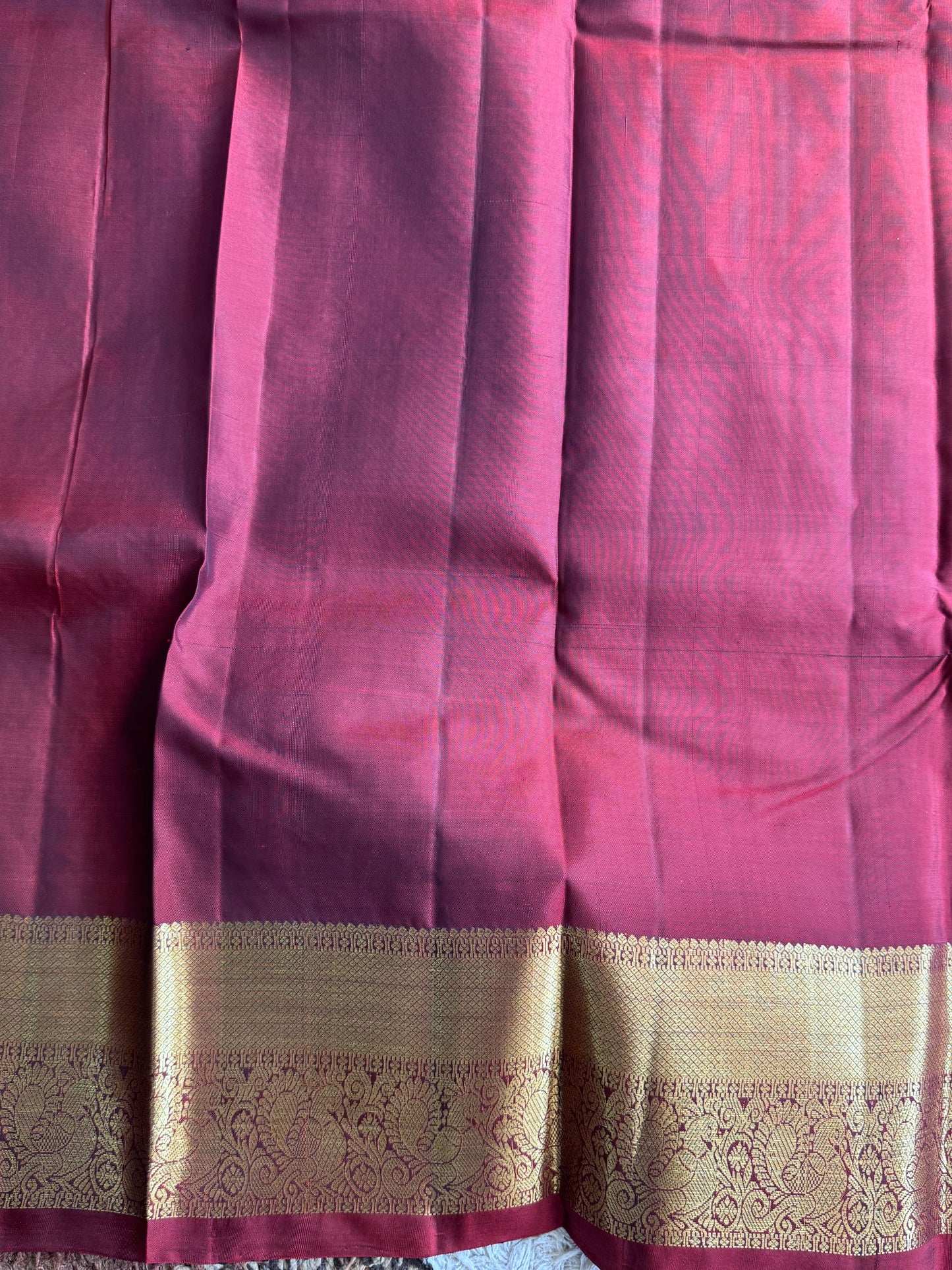 Pure Kanjivaram Silk Saree | Purple With Gold Zari Border | Handloom | Silk Mark Certified