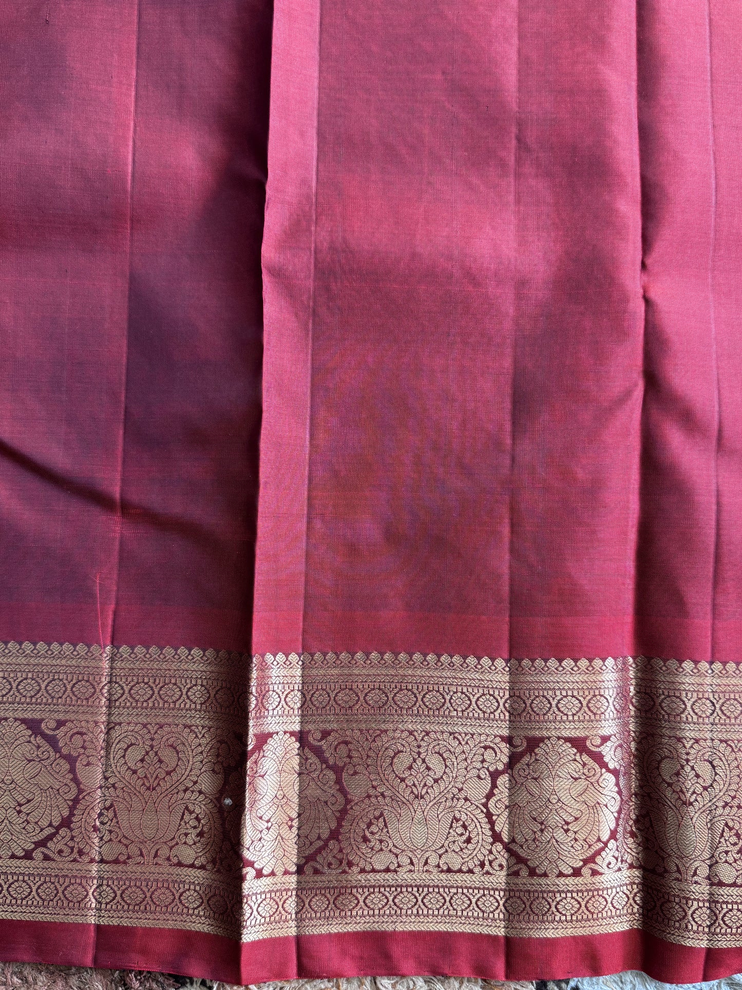 Pure Kanjivaram Silk Saree | Peacock Blue With Gold Zari Border | Handloom | Silk Mark Certified