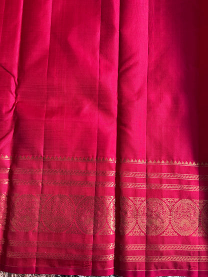Pure Kanjivaram Silk Saree | Red With Gold Zari Border | Handloom | Silk Mark Certified