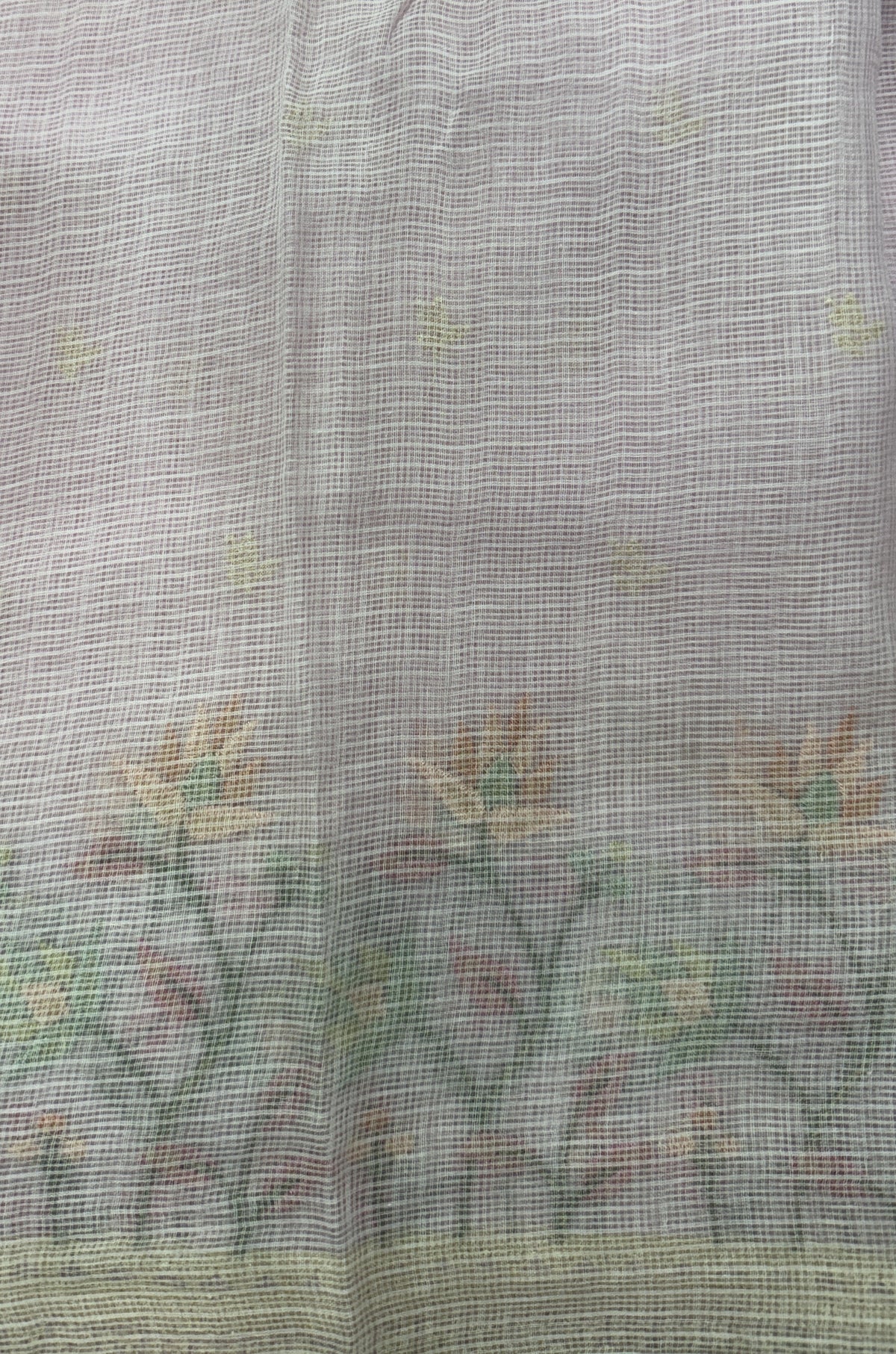 Light Pink Pure Cotton Kota Doria Saree | Airy Handloom Summer Drape