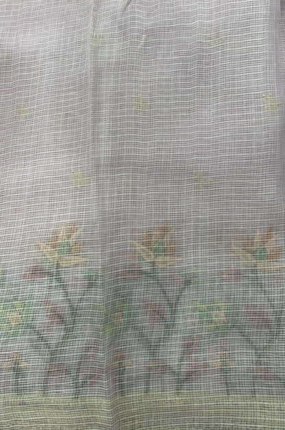 Light Pink Pure Cotton Kota Doria Saree | Airy Handloom Summer Drape