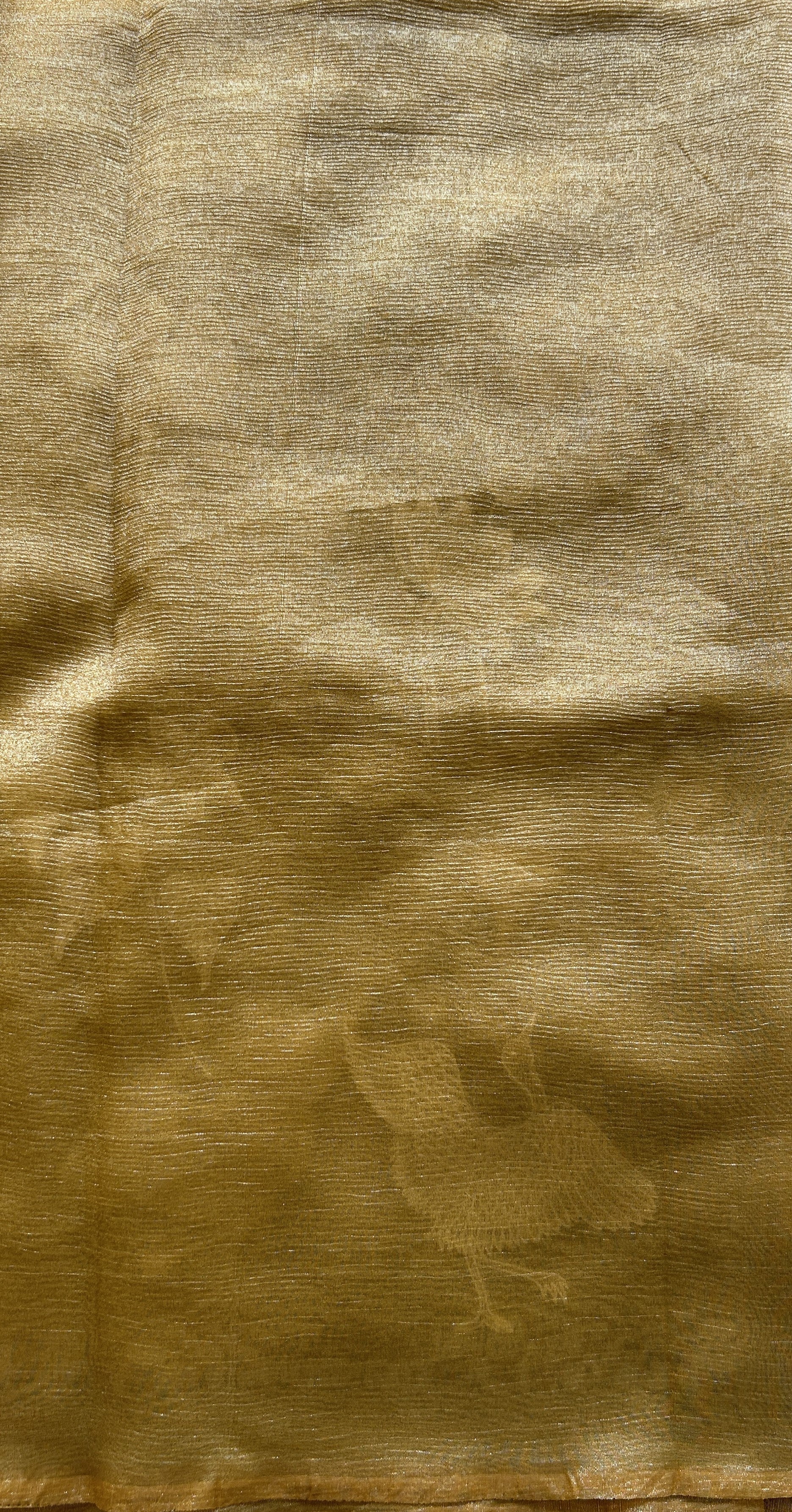 Banarasi Fancy Crushed Saree Yellow Colored Complemented with a Borderless. - Sampradaya Designer Studio