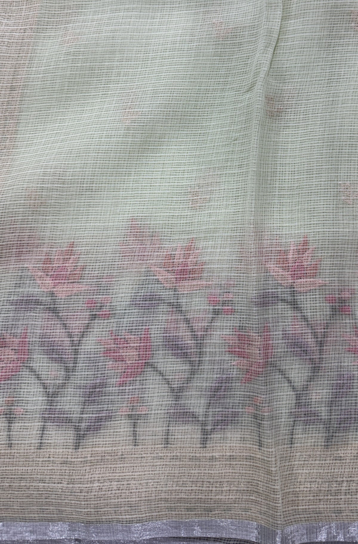 Light Green Pure Cotton Kota Doria Saree | Airy Handloom Summer Drape