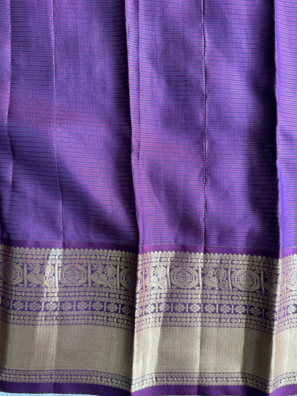 Pure Kanjivaram Silk Saree |   Green With Gold Zari Border | Handloom | Silk Mark Certified