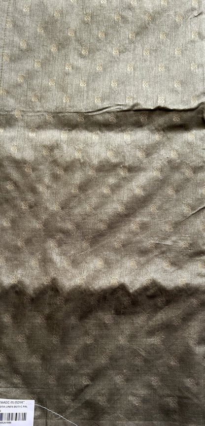 Semi Raw Silk Saree Olive Green Colored Complemented with a Zari Border. - Sampradaya Designer Studio