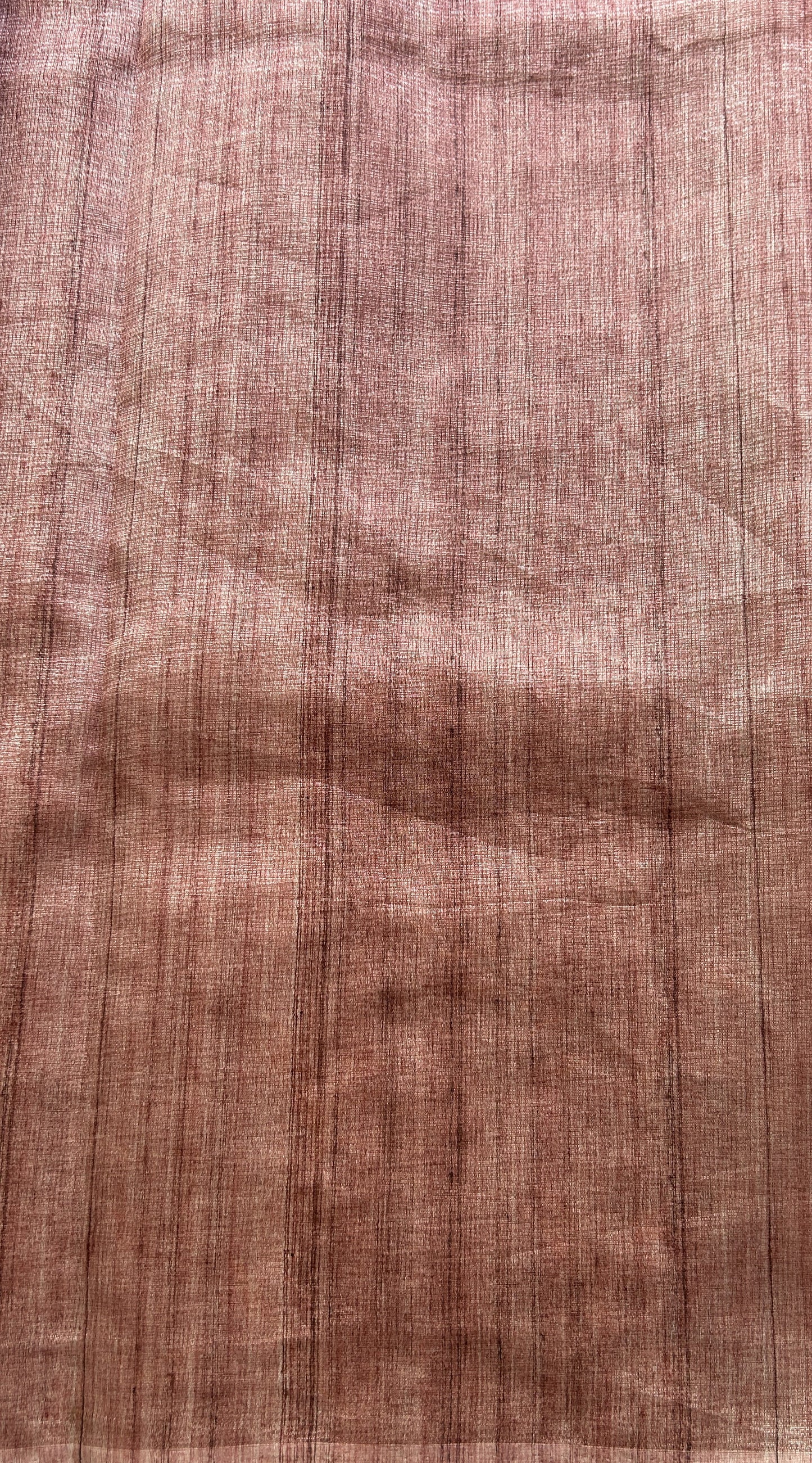 Semi Tussar Saree Onion Pink Colored Elegantly Paired with a Borderless. - Sampradaya Designer Studio