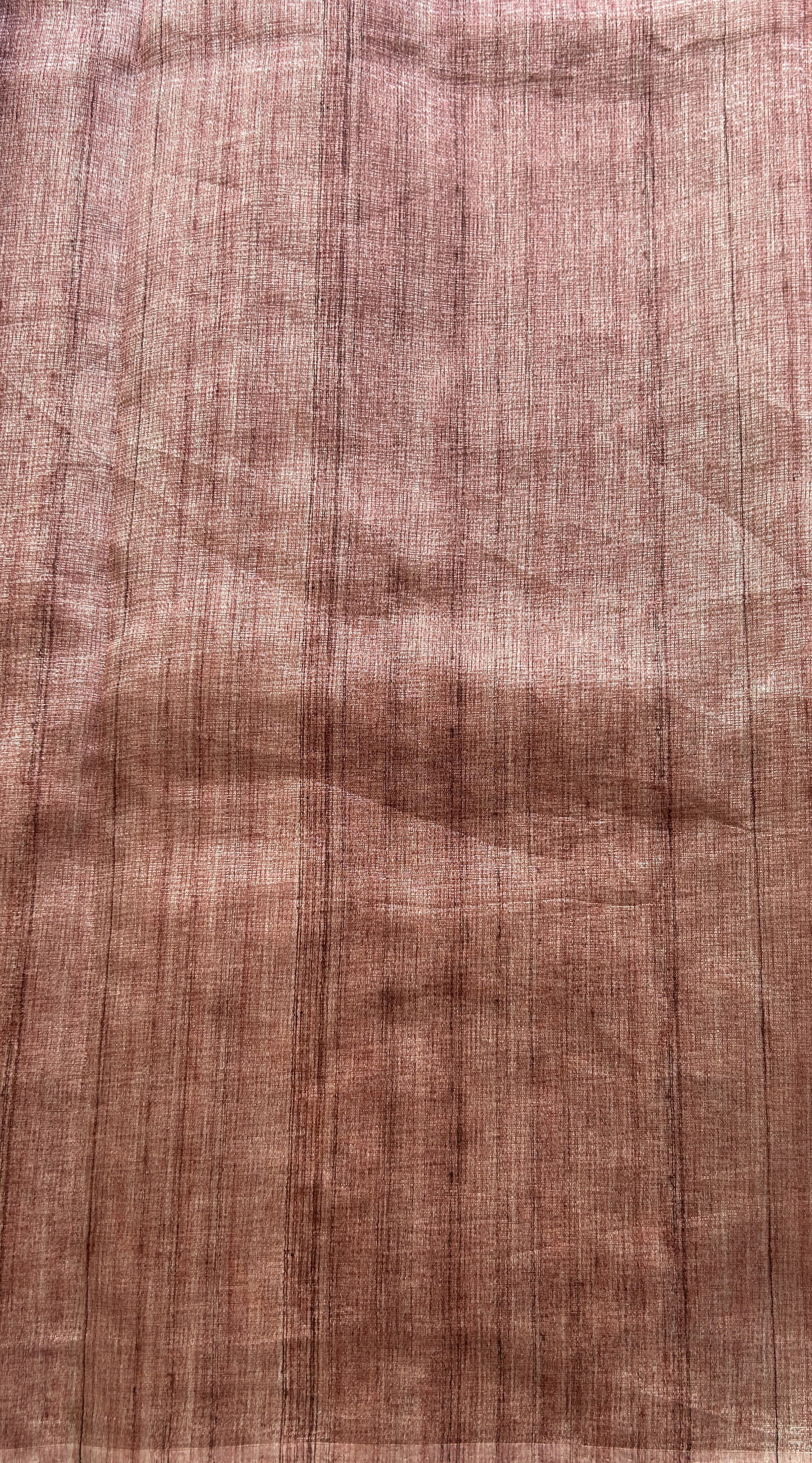 Semi Tussar Saree Onion Pink Colored Elegantly Paired with a Borderless. - Sampradaya Designer Studio