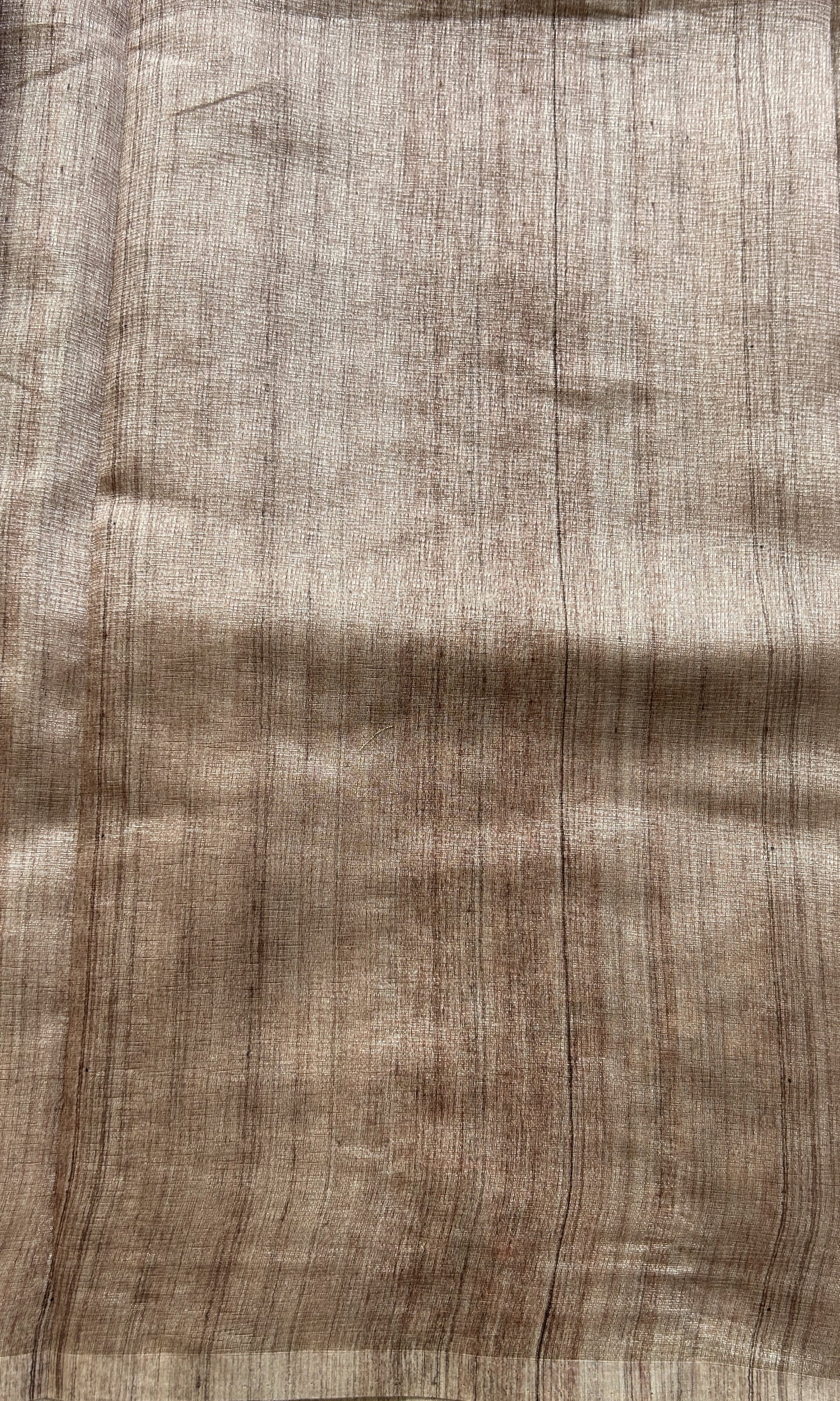 Semi Tussar Saree Light Brown Colored Elegantly Paired with a Borderless. - Sampradaya Designer Studio