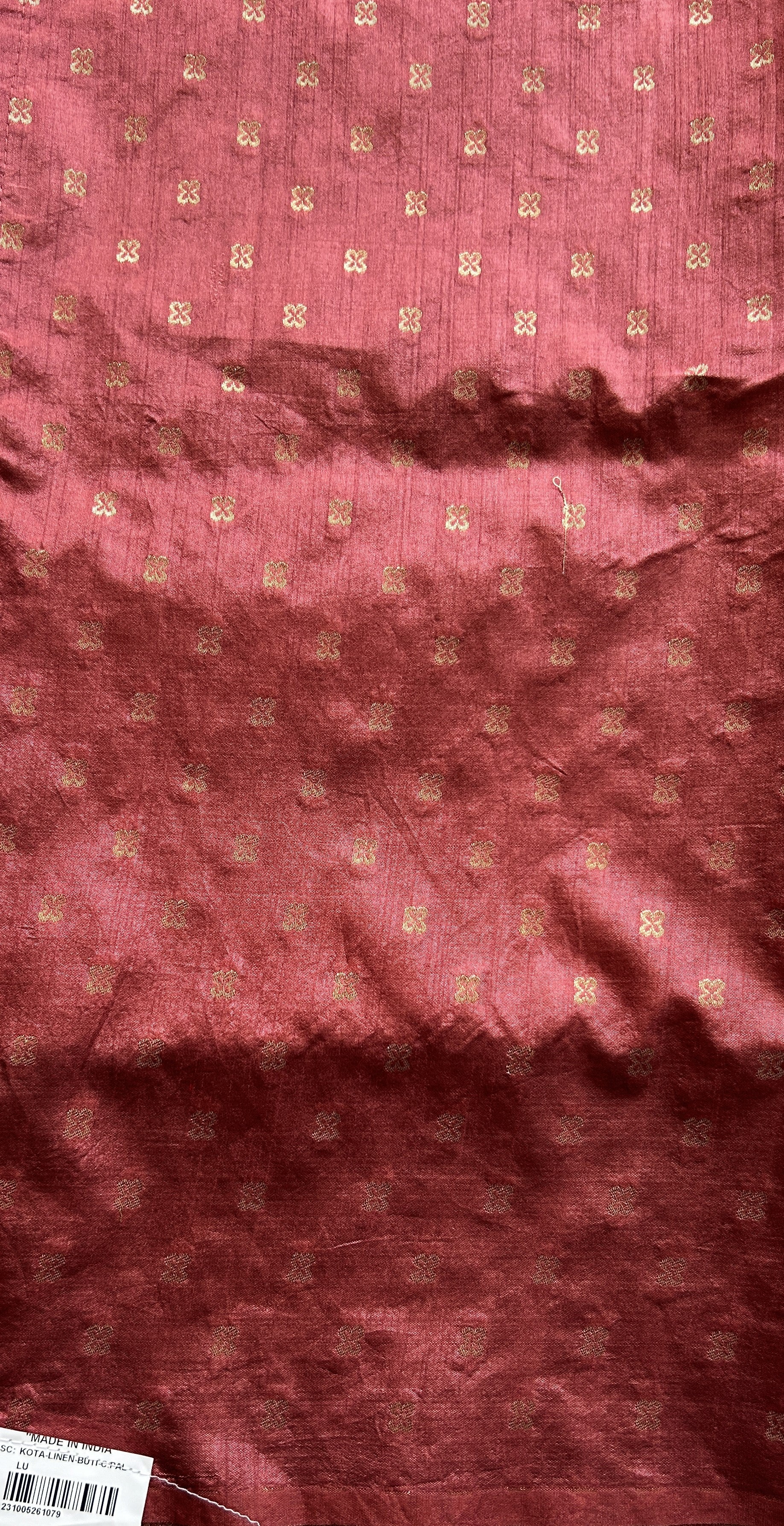 Semi Raw Silk Saree Rose Pink Colored Complemented with a Zari Border. - Sampradaya Designer Studio