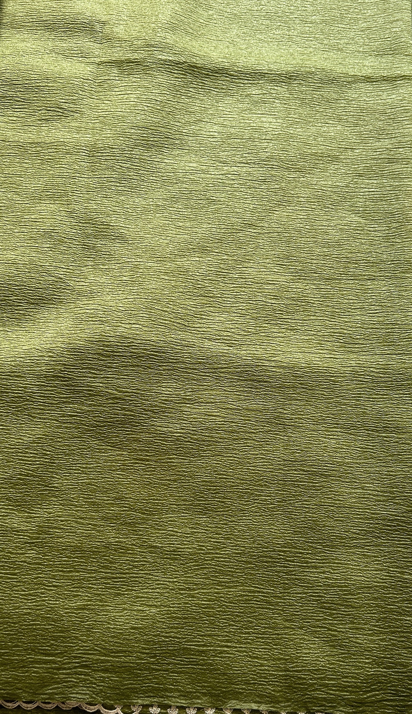 Banarasi Fancy Crushed Saree Olive Green Colored Complemented with a Borderless. - Sampradaya Designer Studio