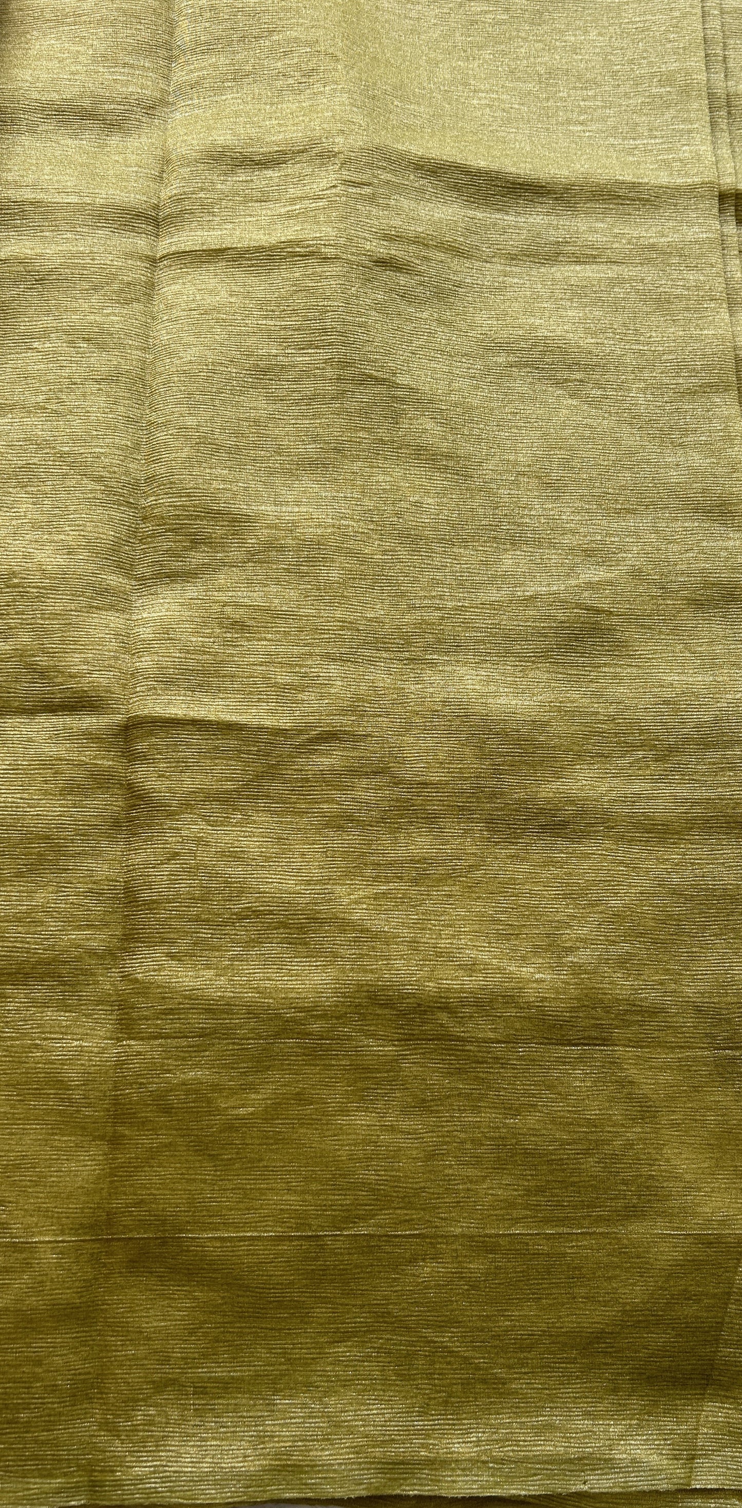 Banarasi Fancy Crushed Saree Leaf Green Colored Complemented with a Borderless. - Sampradaya Designer Studio