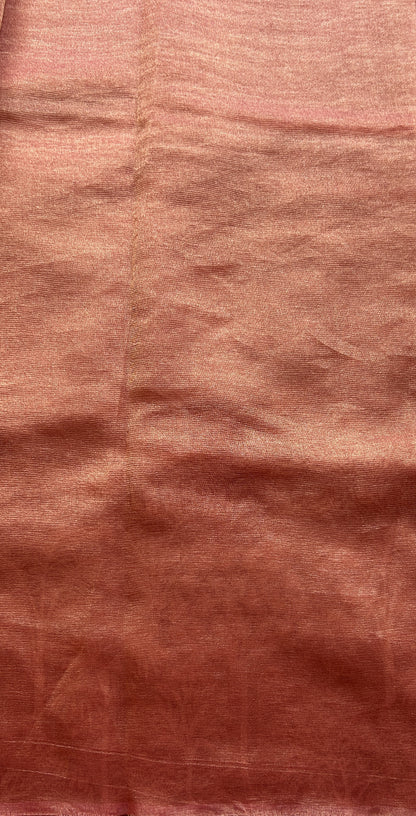Banarasi Fancy Crushed Saree Onion Pink Colored Complemented with a Borderless. - Sampradaya Designer Studio